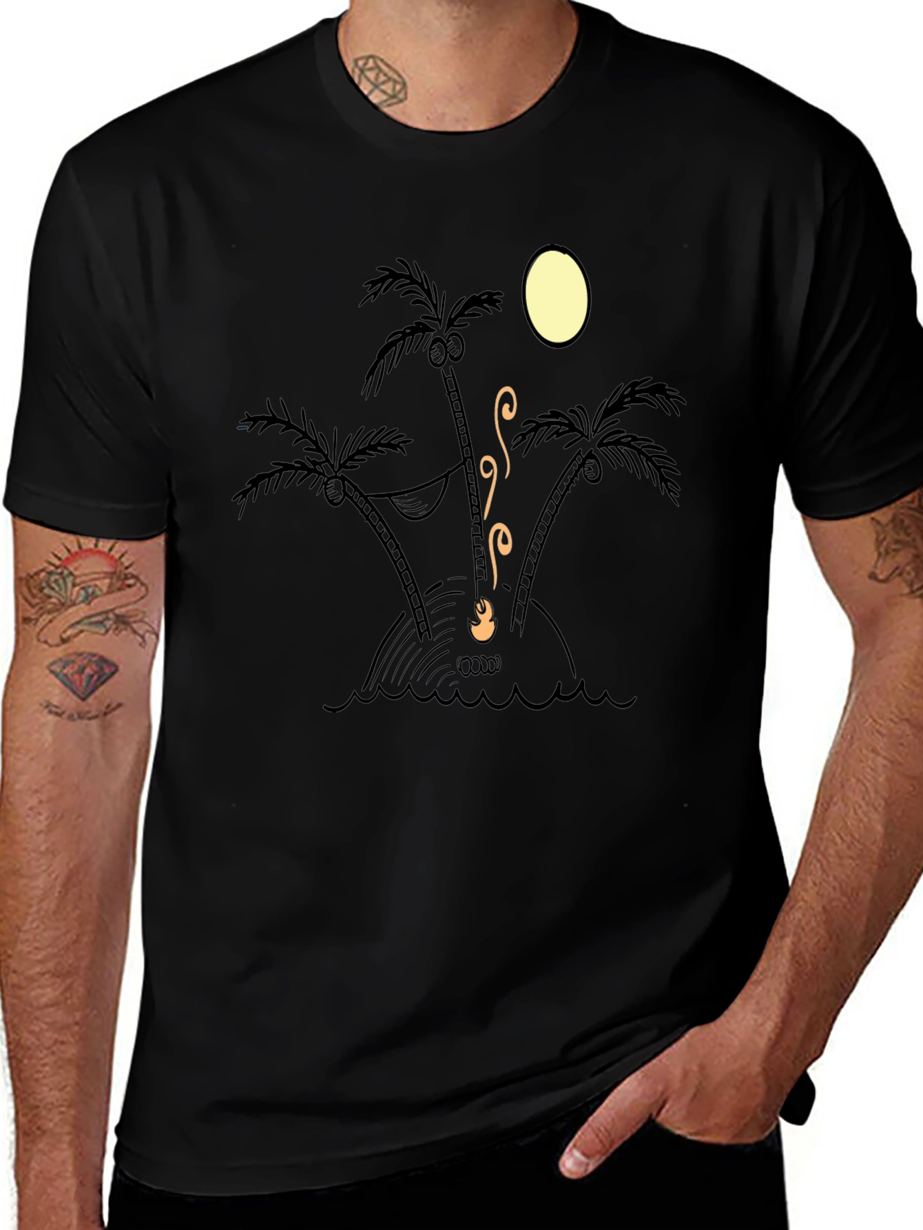 Island Time Tee - Relaxed Fit Palm Tree Design