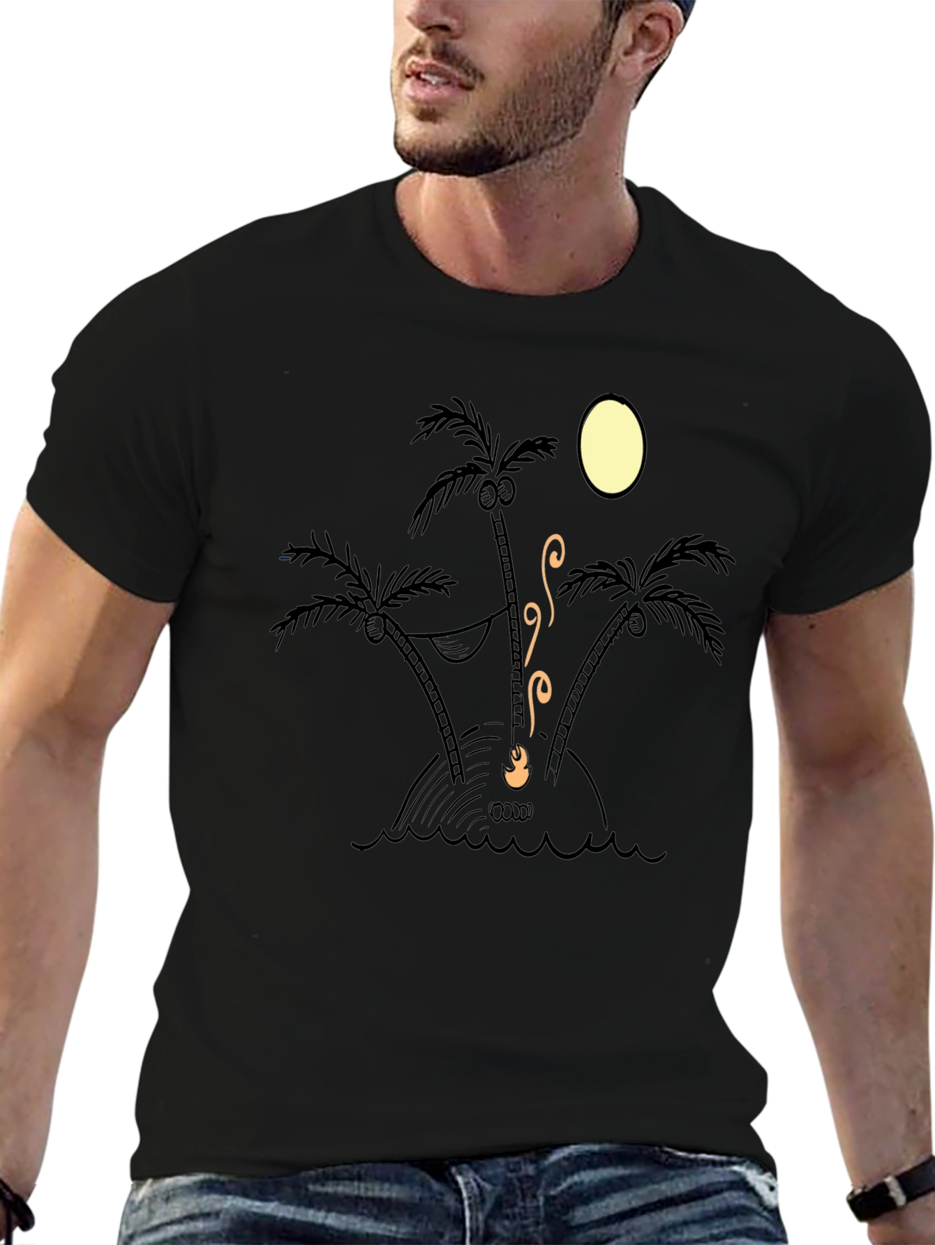 Island Time Tee - Relaxed Fit Palm Tree Design