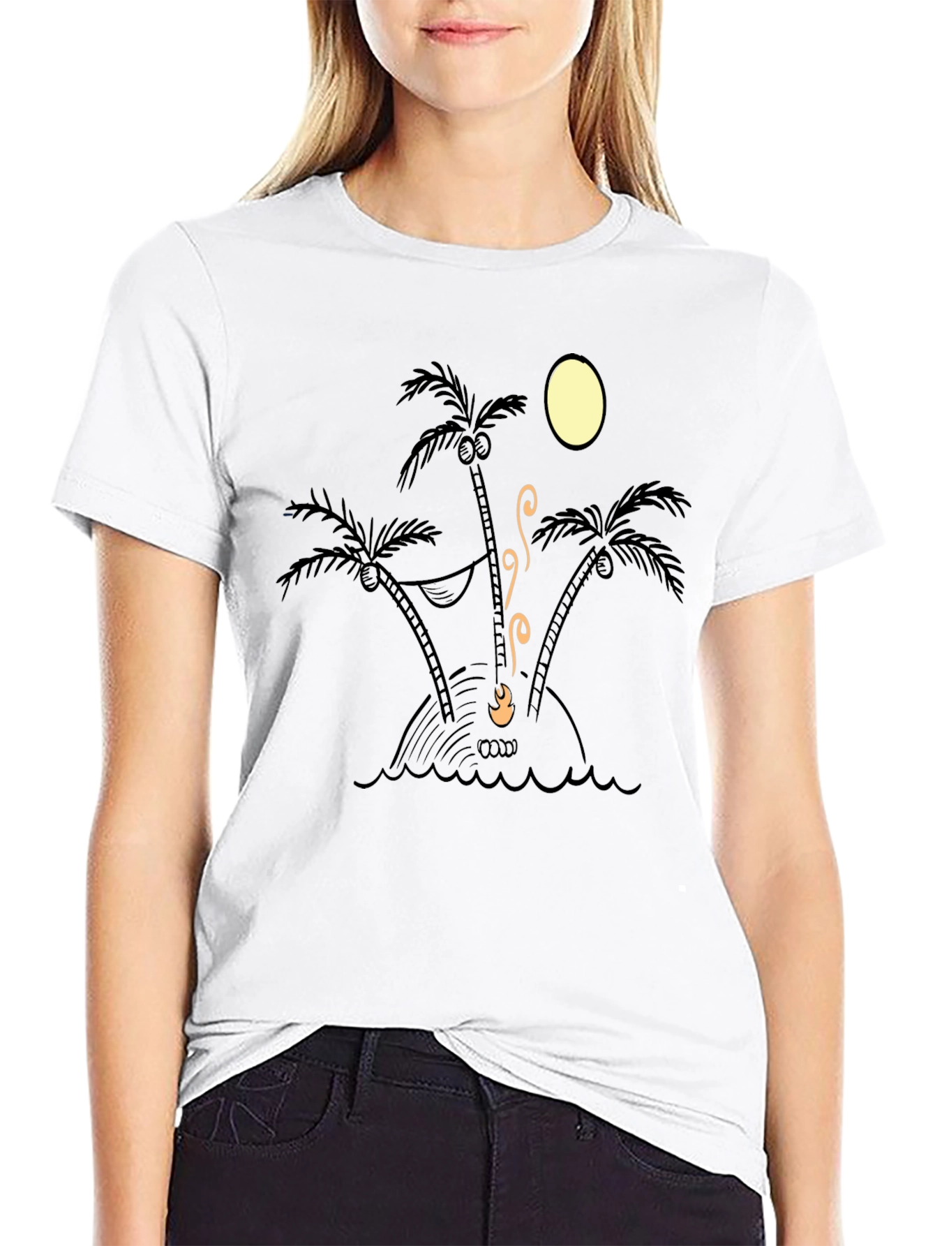 Island Time Tee - Relaxed Fit Palm Tree Design