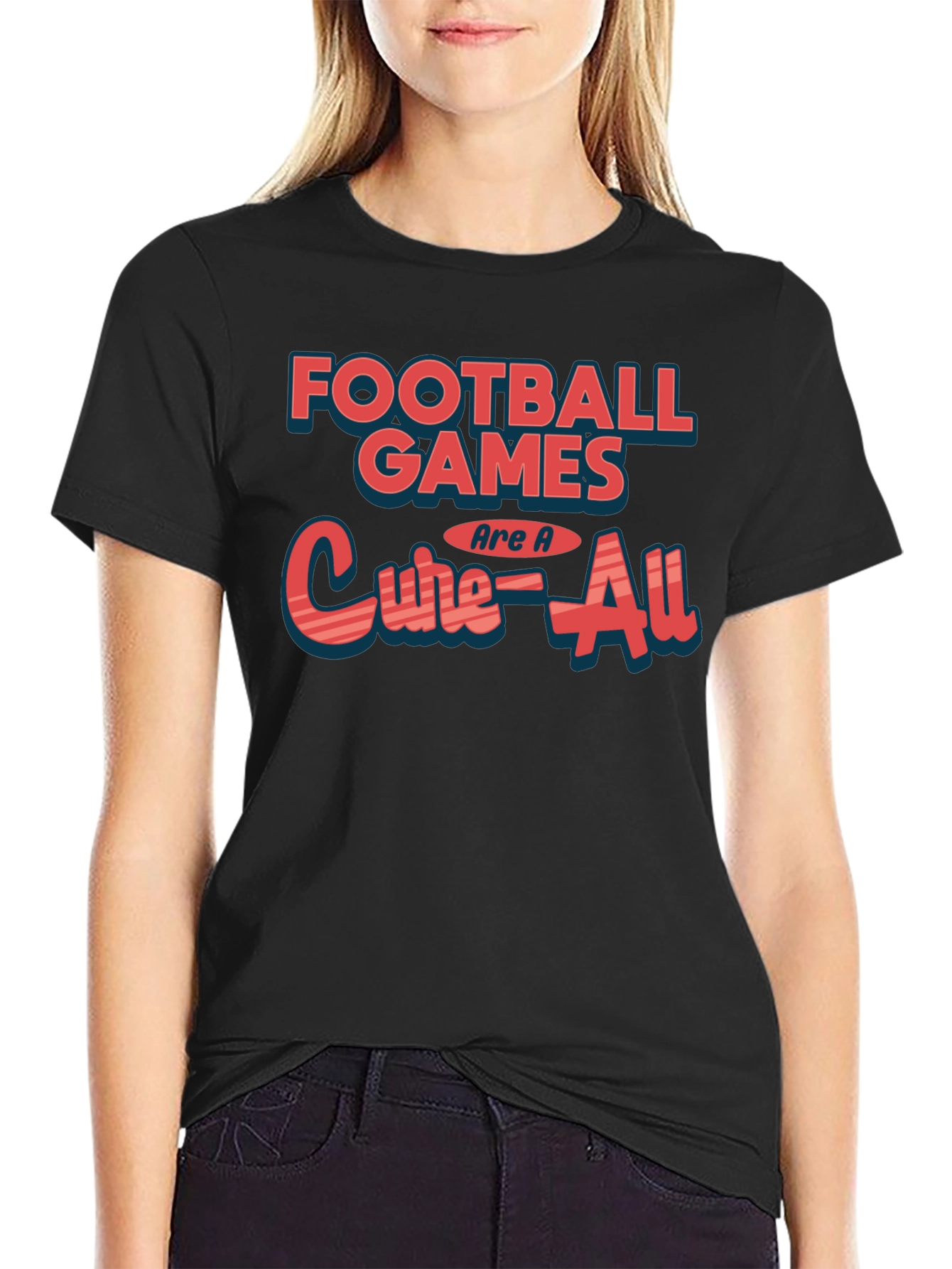 Football Games Cure-All Black Graphic Tee