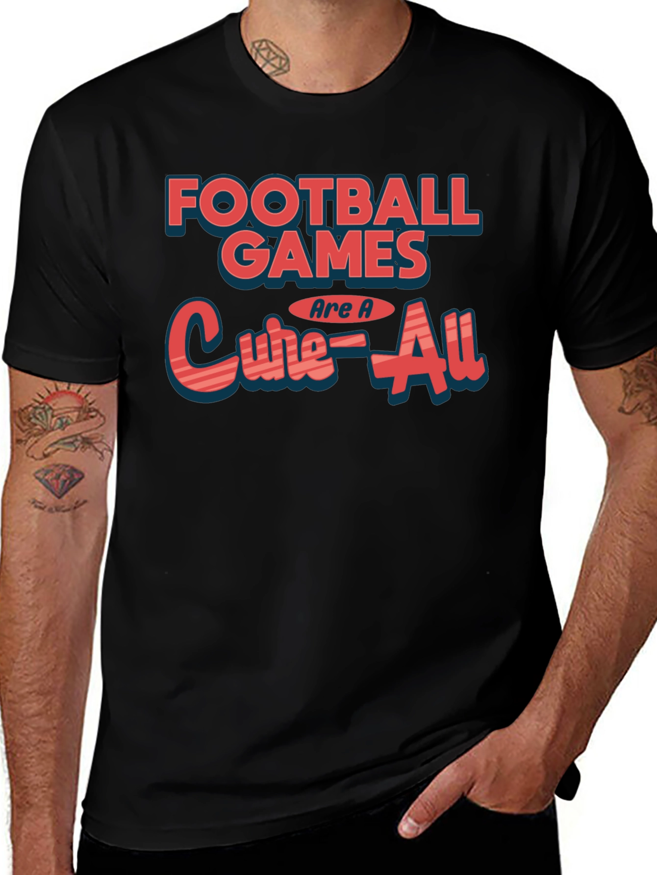 Football Games Cure-All Black Graphic Tee