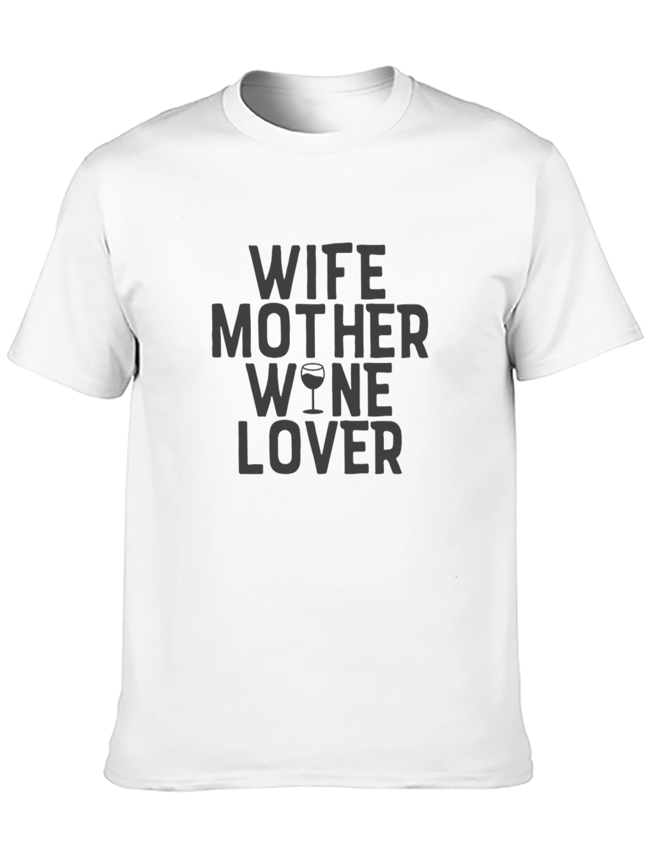 Wife Mother Wine Lover Graphic Tee - Black