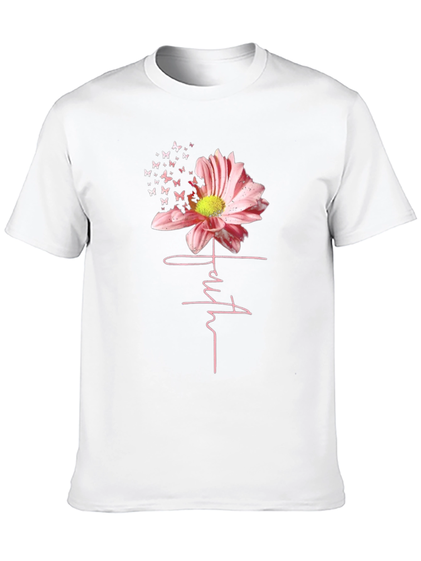 Faith Flower Butterfly Graphic Tee - Stylish Comfort