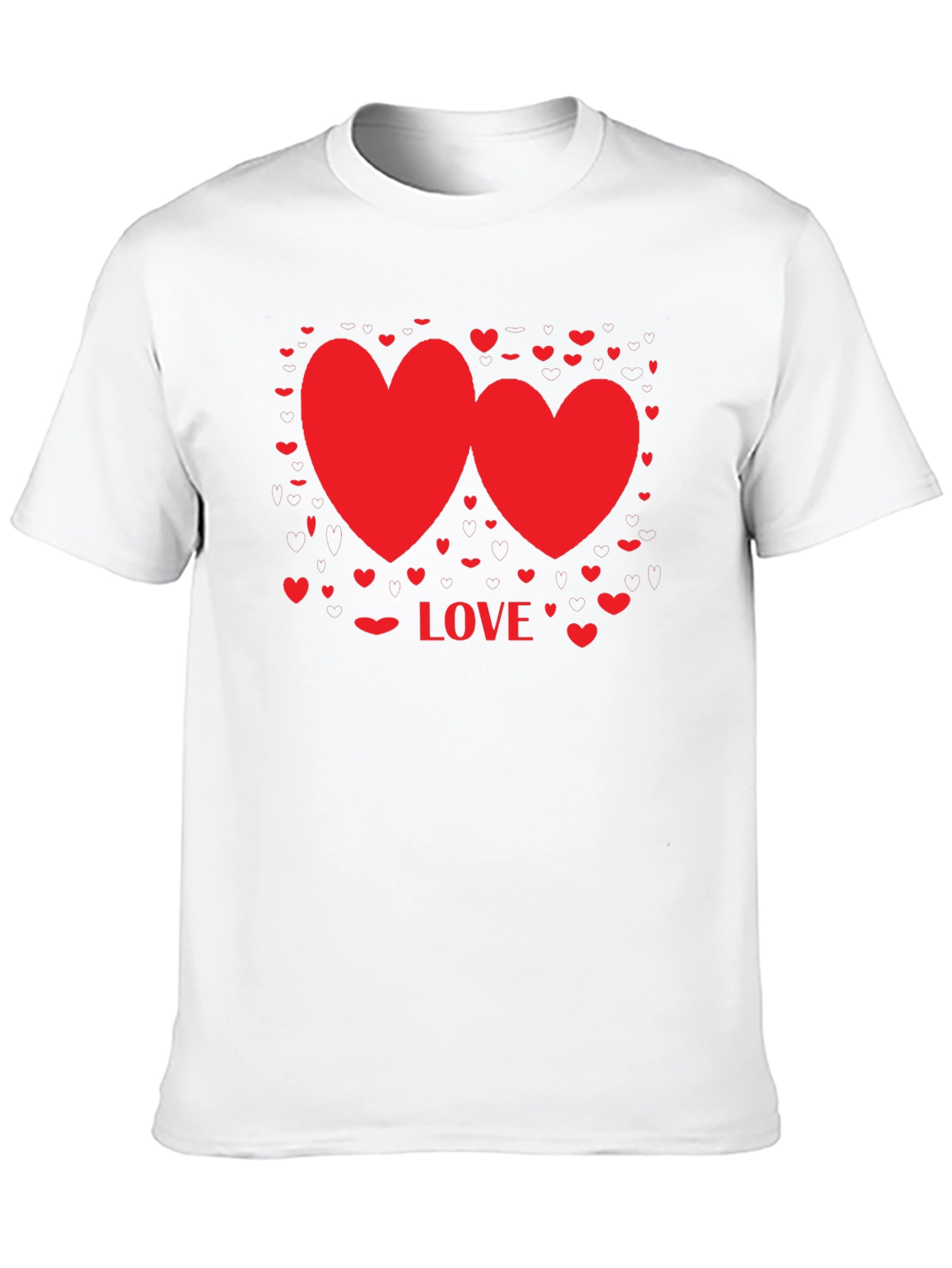 Love Hearts Graphic Tee - Valentines Day Shirt