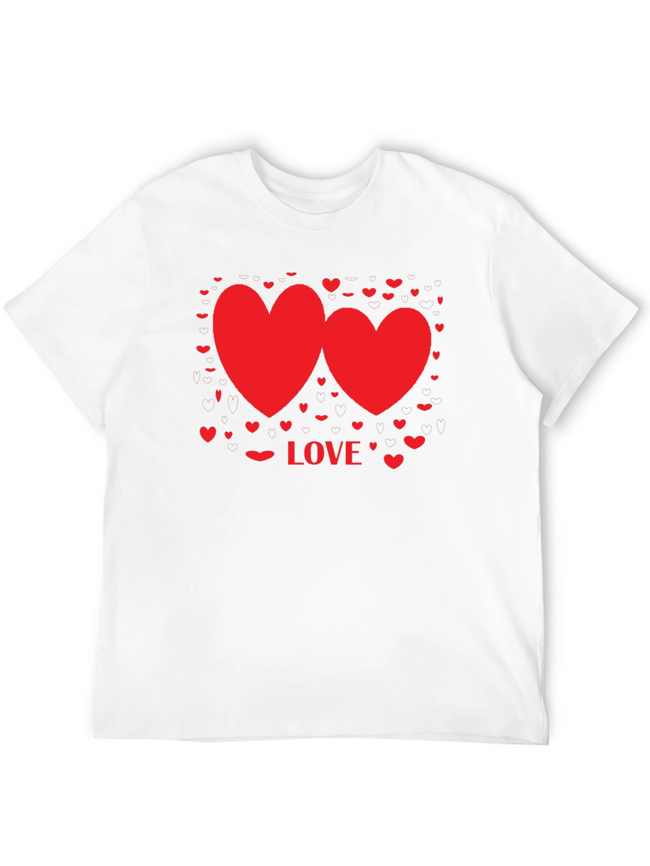 Love Hearts Graphic Tee - Valentines Day Shirt