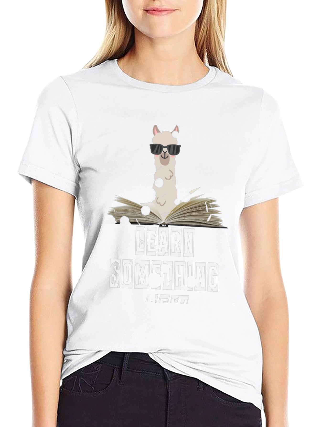 Learn Something New Llama Graphic Tee