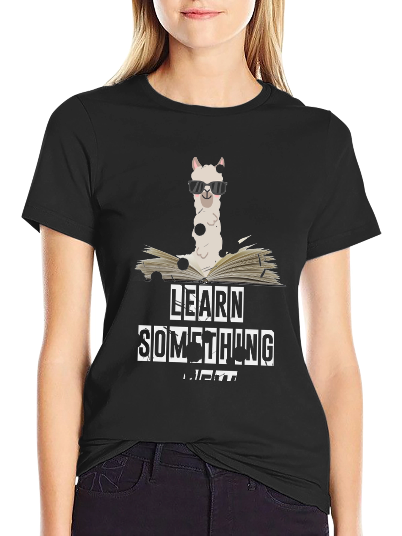 Learn Something New Llama Graphic Tee