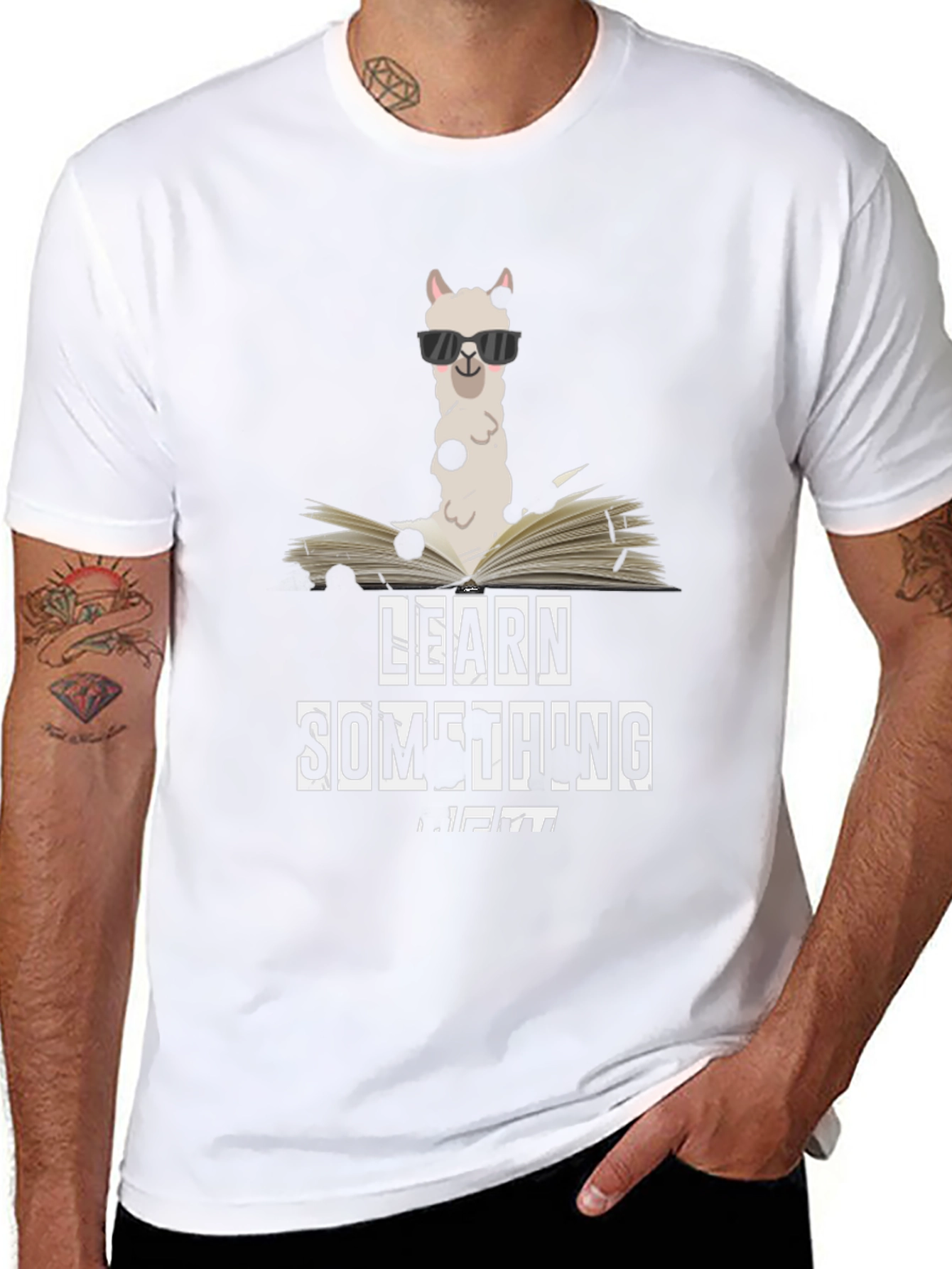 Learn Something New Llama Graphic Tee
