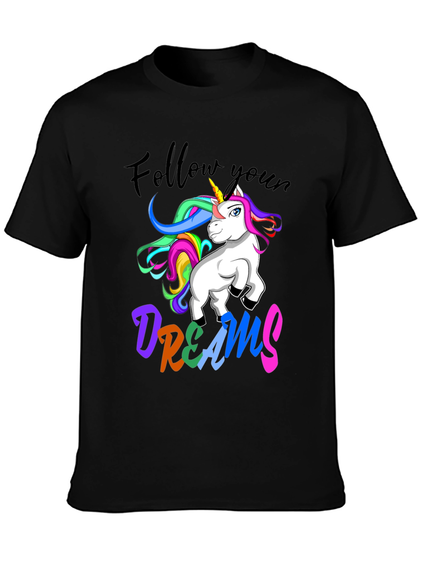Unicorn Dreams Black T-Shirt