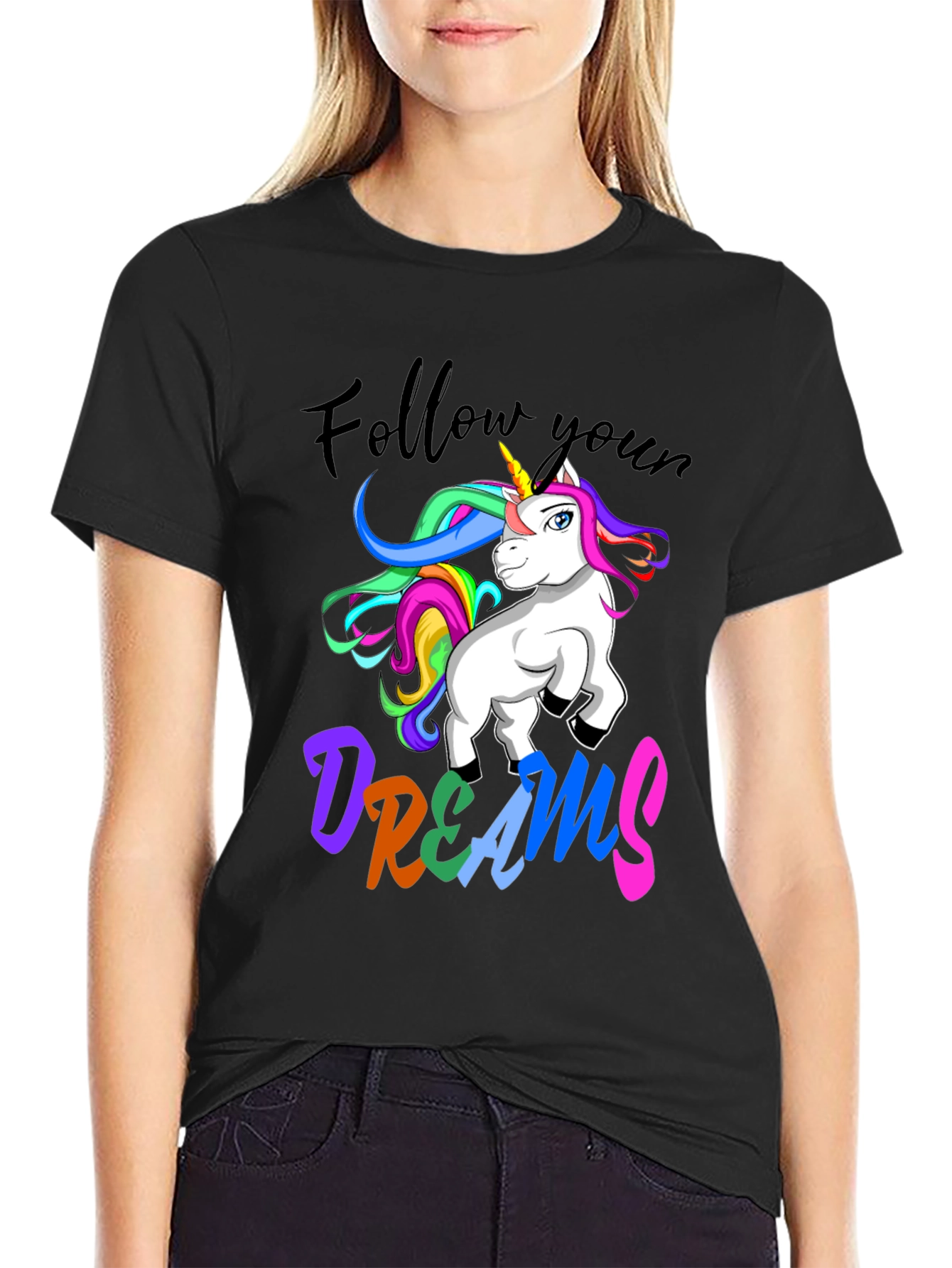 Unicorn Dreams Black T-Shirt