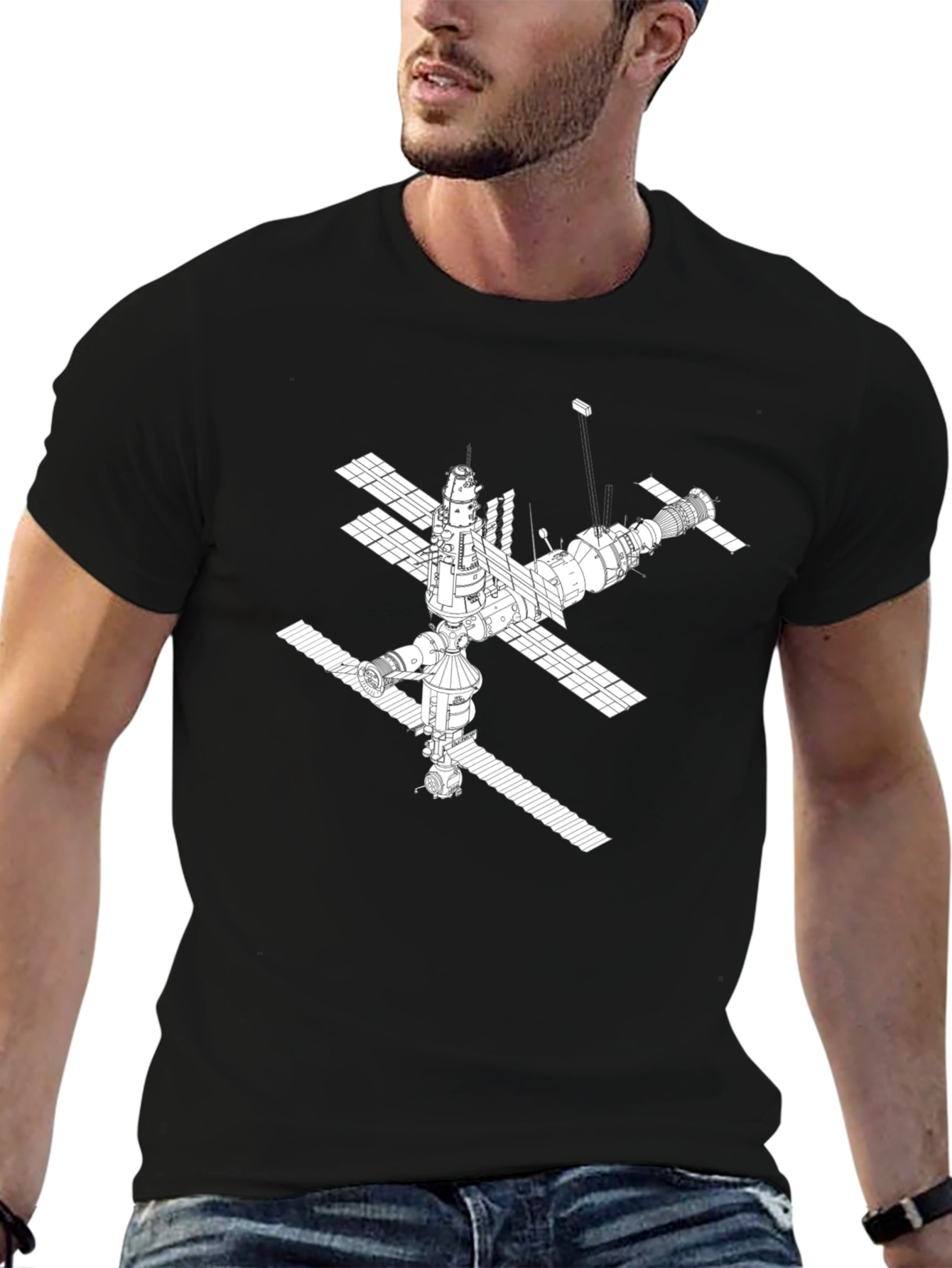 Space Station Graphic Tee - Black