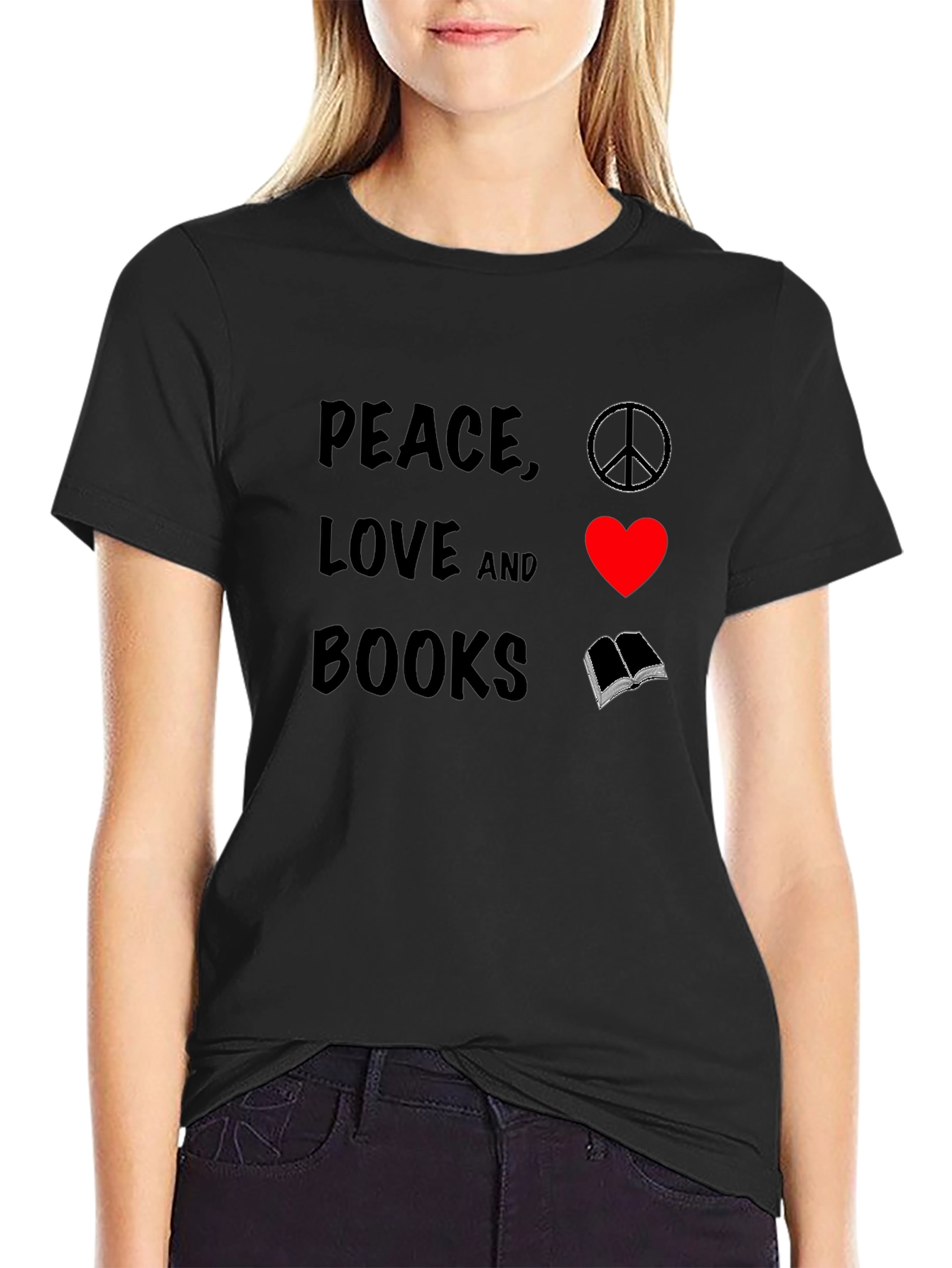 Peace Love and Books T-Shirt