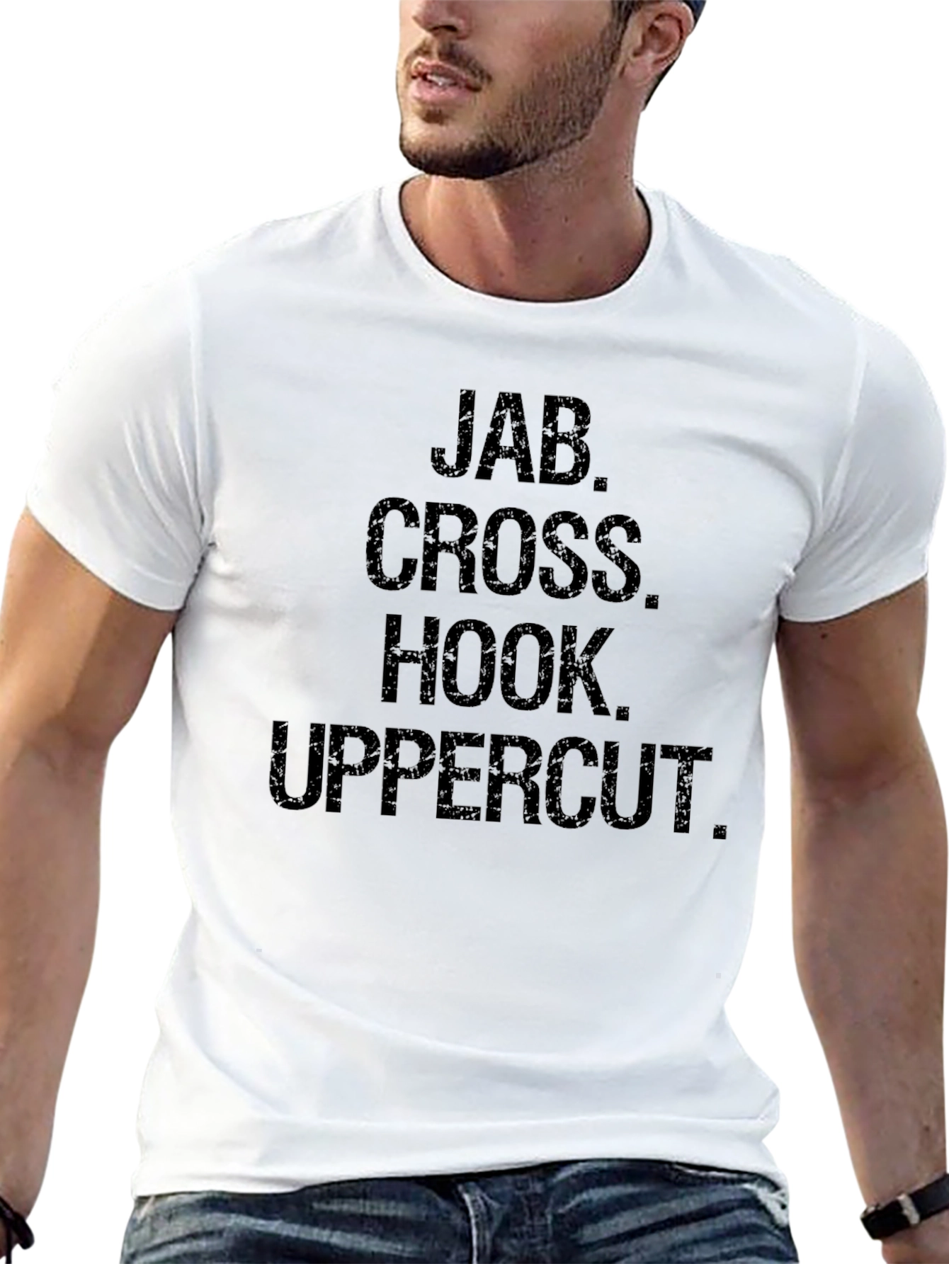 Boxing Jab Cross Hook Uppercut Graphic Tee - Black