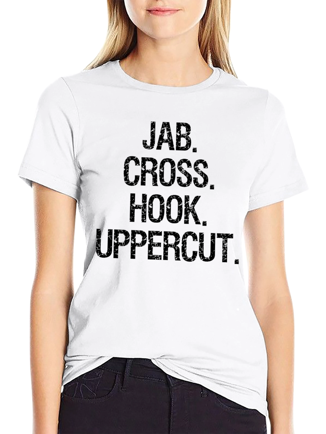 Boxing Jab Cross Hook Uppercut Graphic Tee - Black