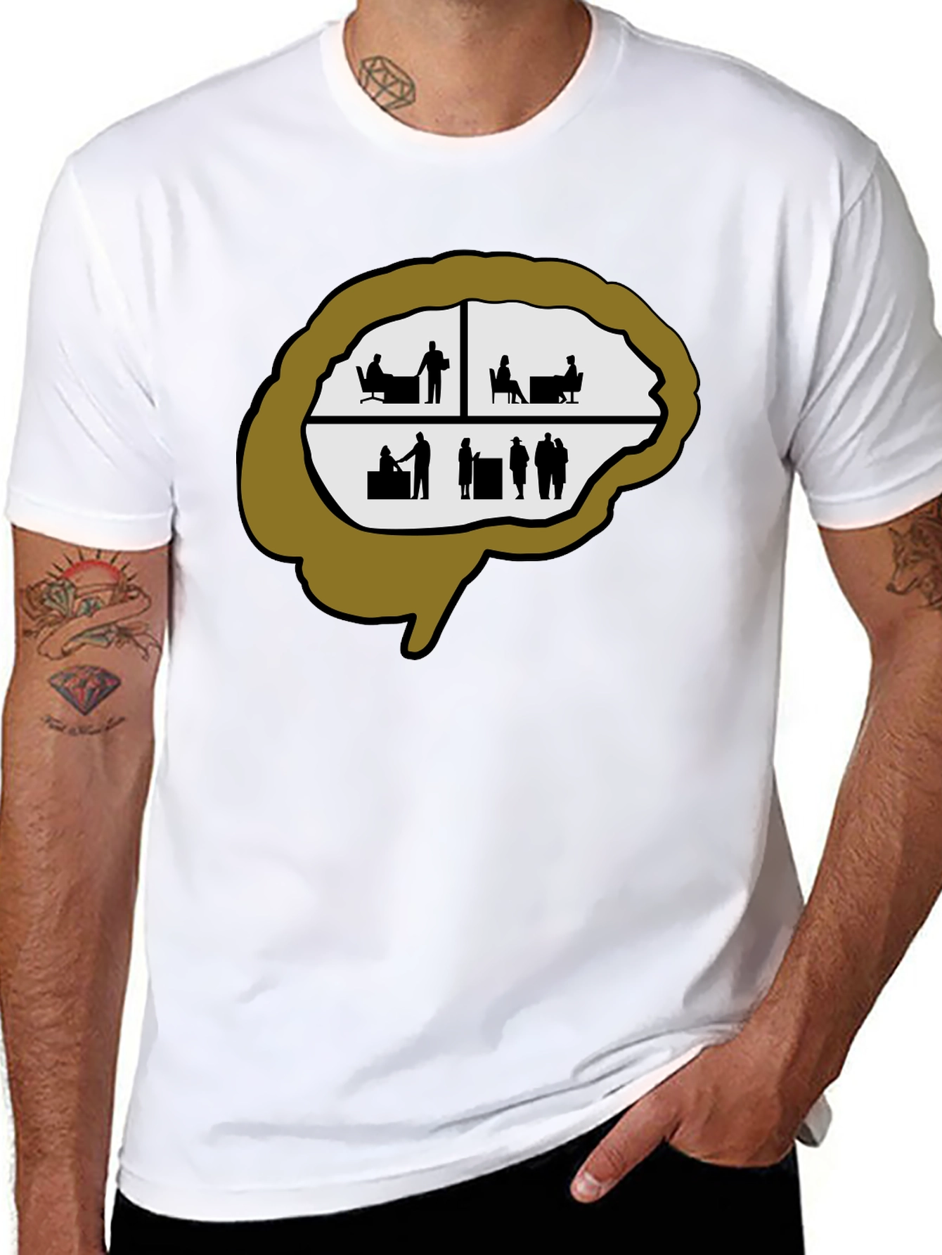 Brain Silhouette Graphic Tee - Unique & Stylish