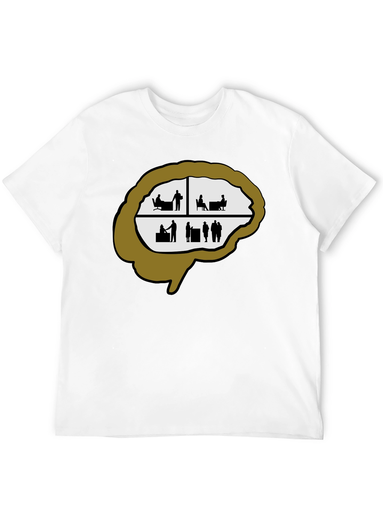Brain Silhouette Graphic Tee - Unique & Stylish
