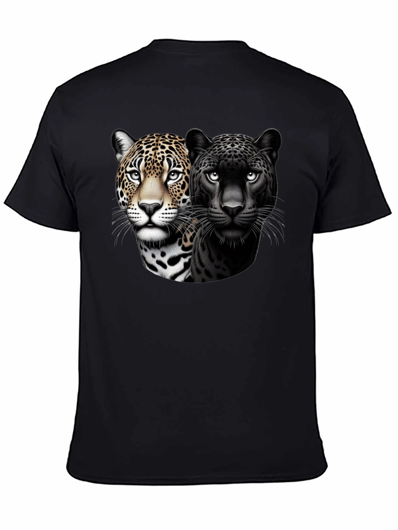 Dual Jaguar Graphic Tee - Bold Black T-Shirt