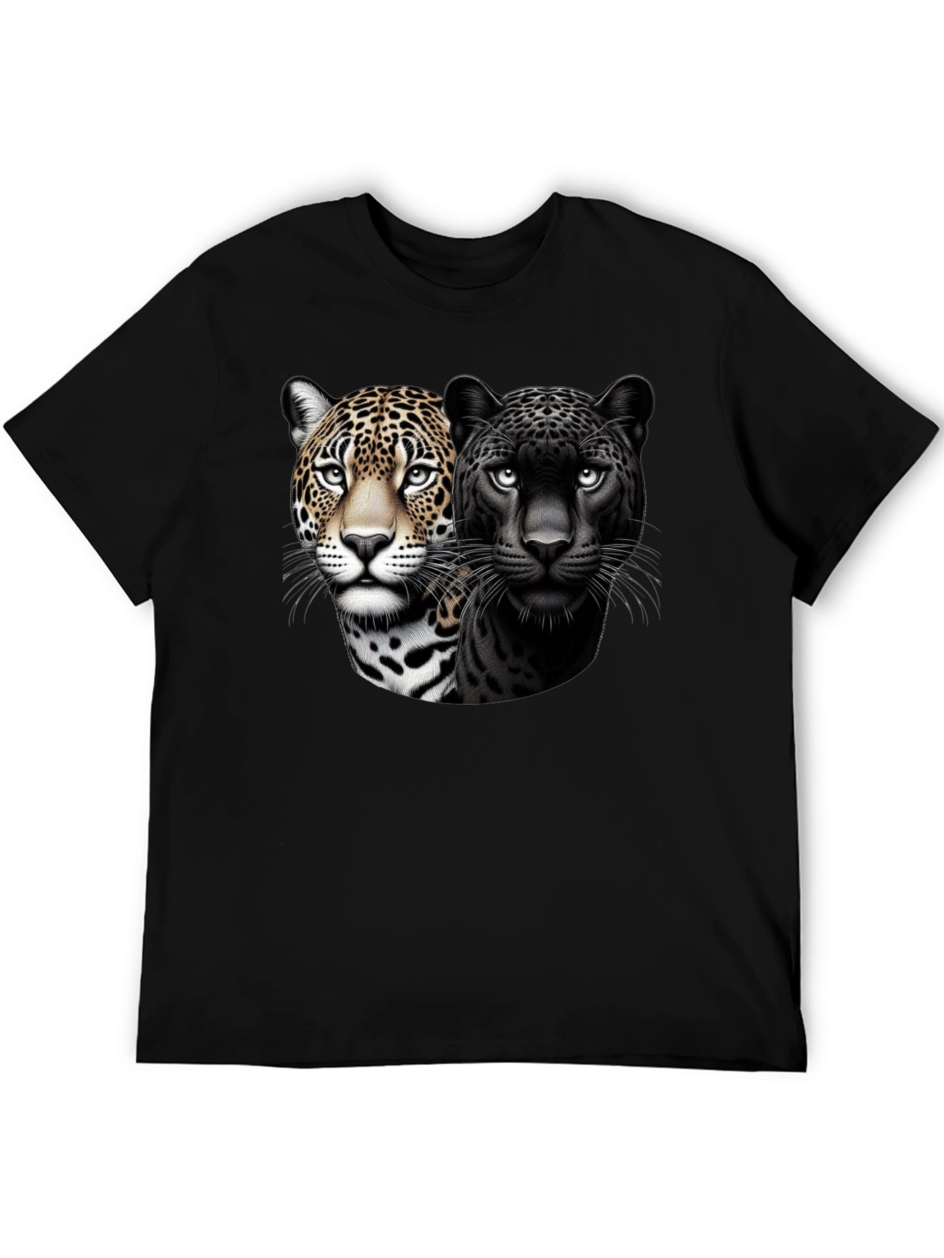 Dual Jaguar Graphic Tee - Bold Black T-Shirt