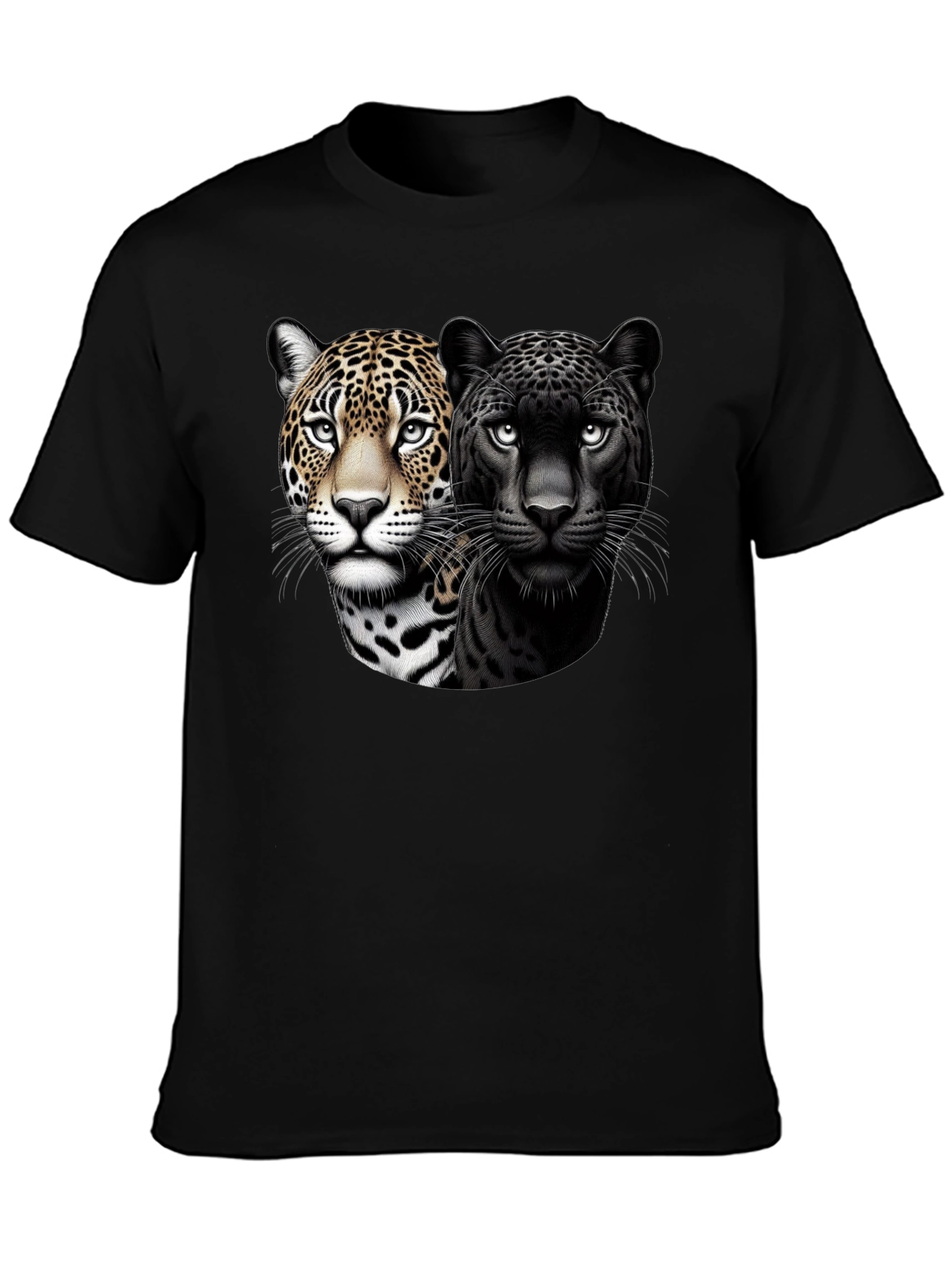 Dual Jaguar Graphic Tee - Bold Black T-Shirt