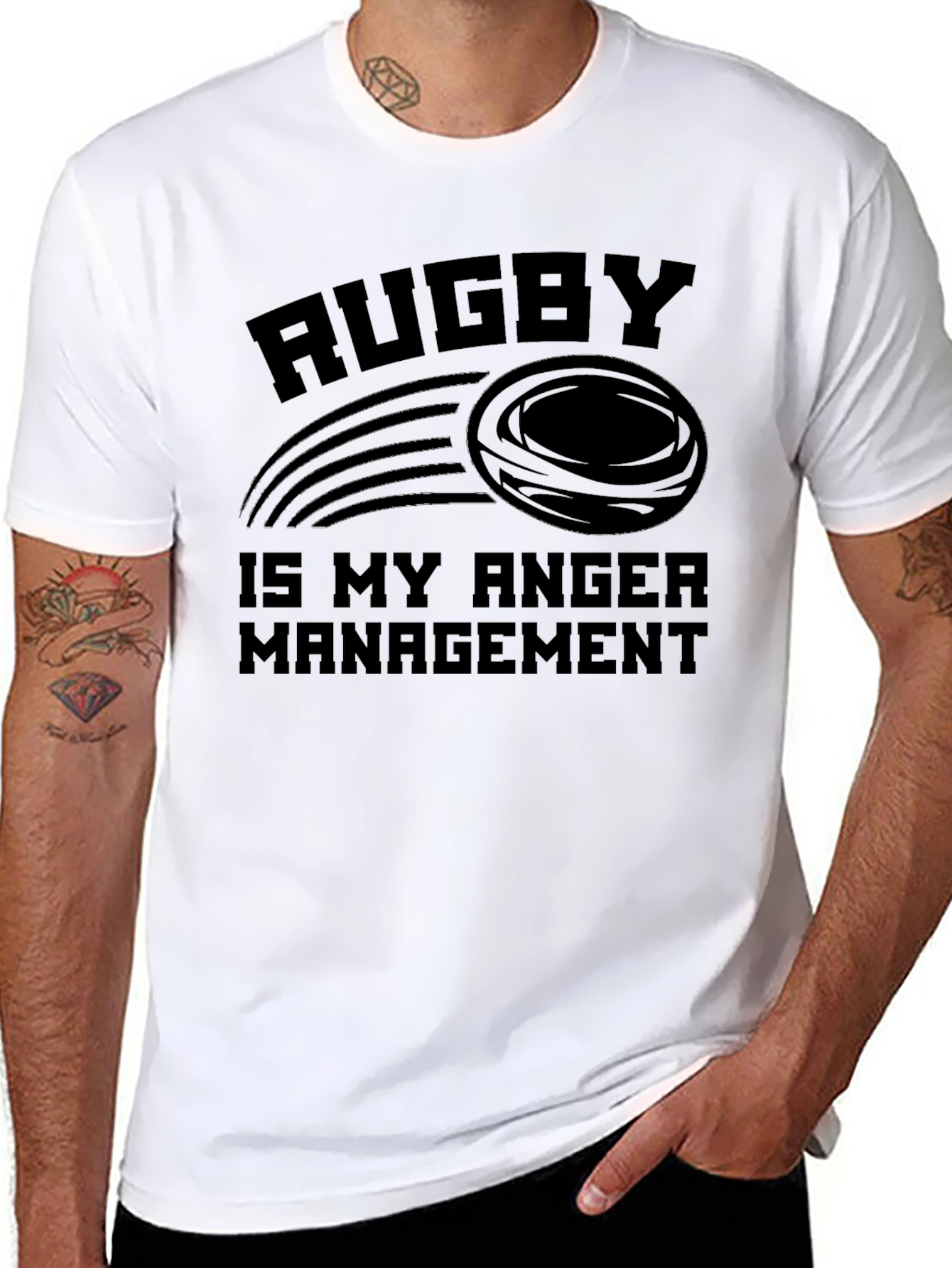 Rugby Anger Management Black T-Shirt
