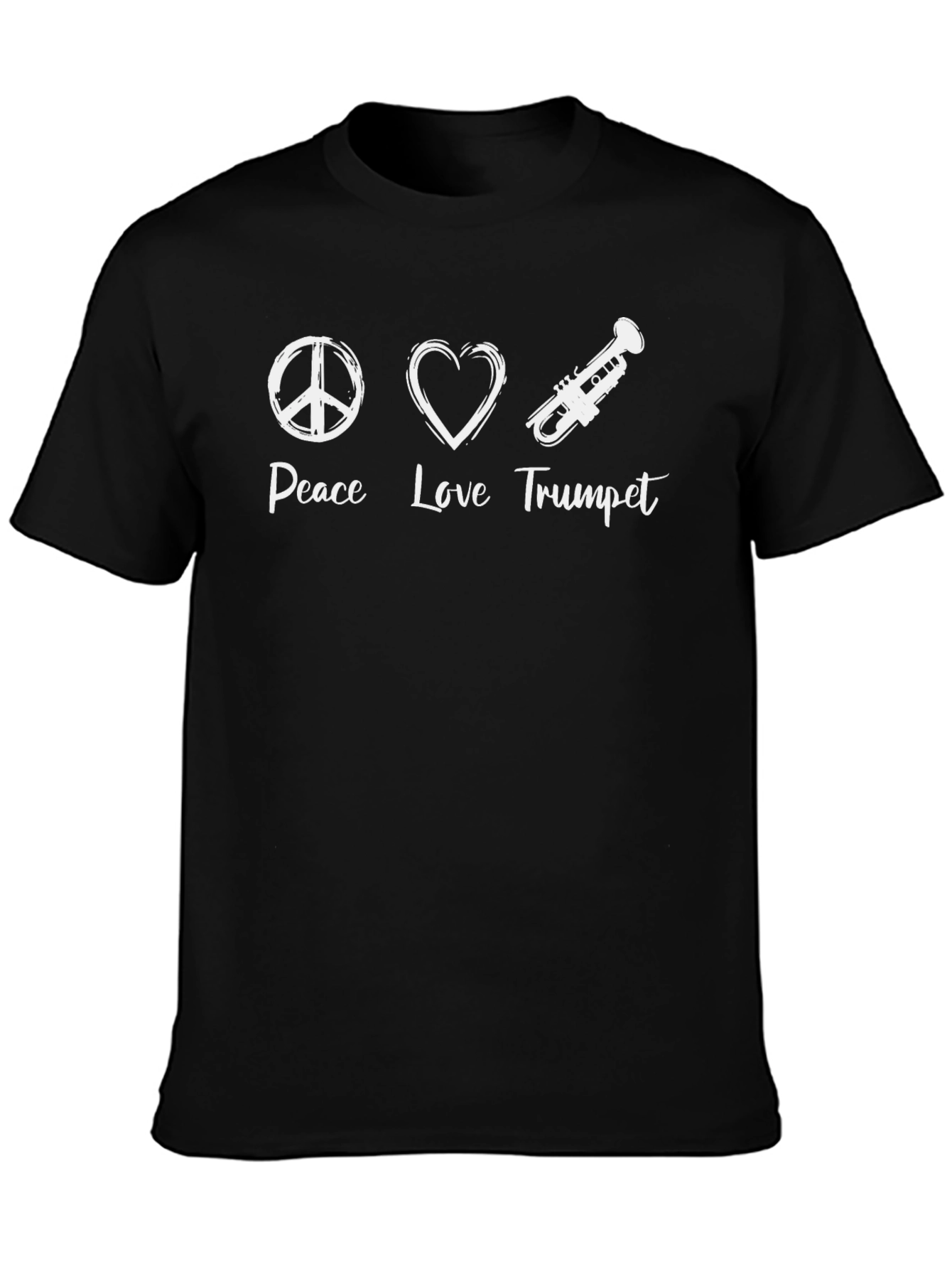 Peace Love Trumpet Graphic Tee - Musicians Shirt