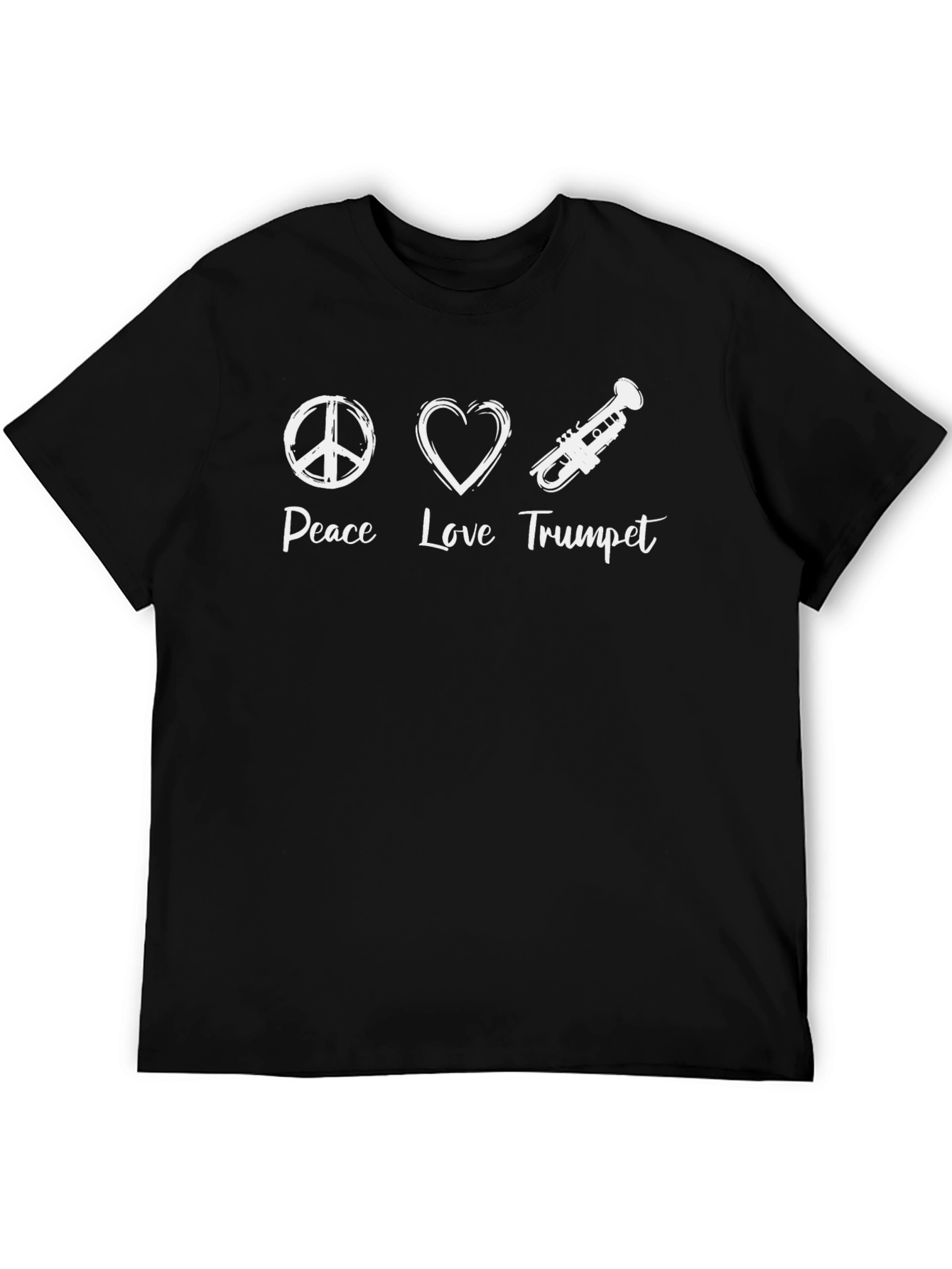 Peace Love Trumpet Graphic Tee - Musicians Shirt