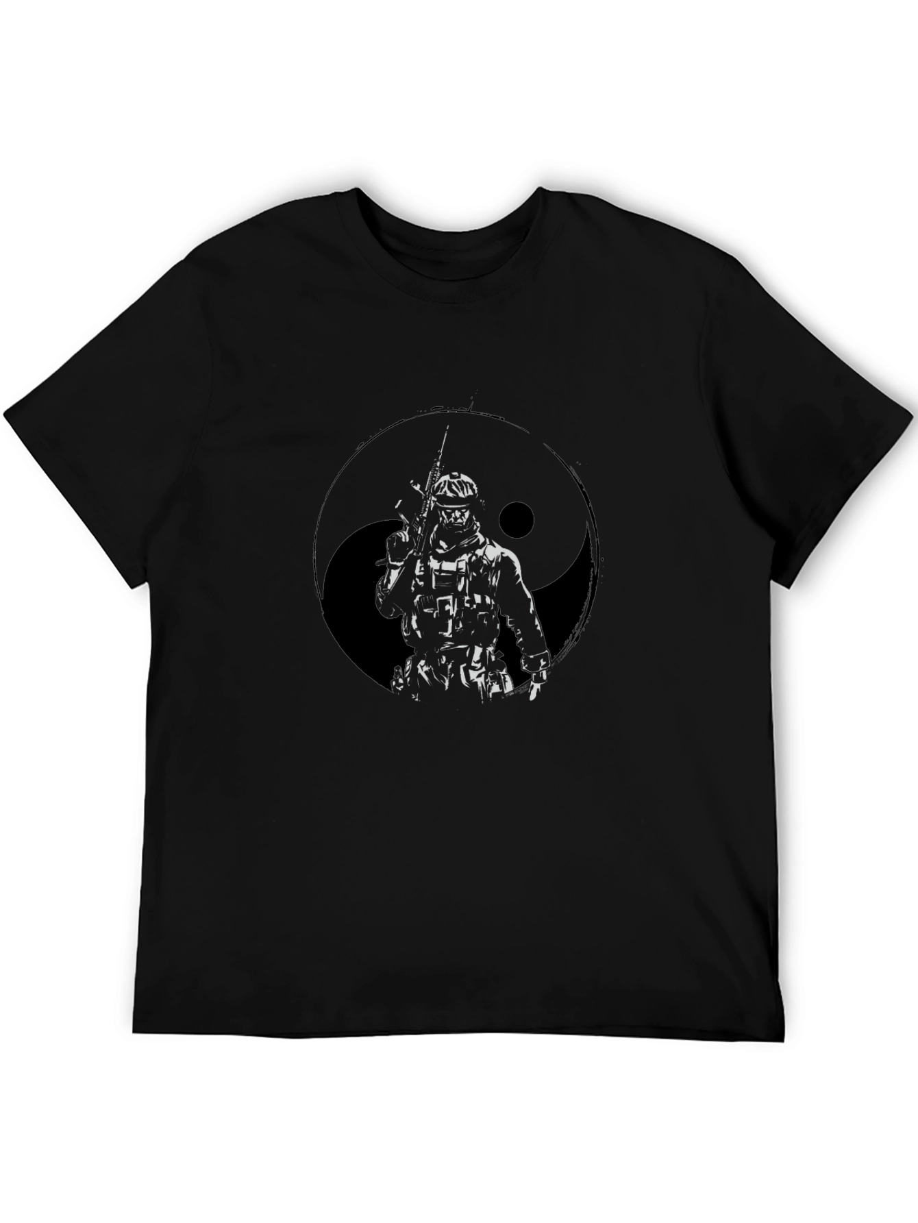 Yin Yang Soldier Graphic Tee - Black