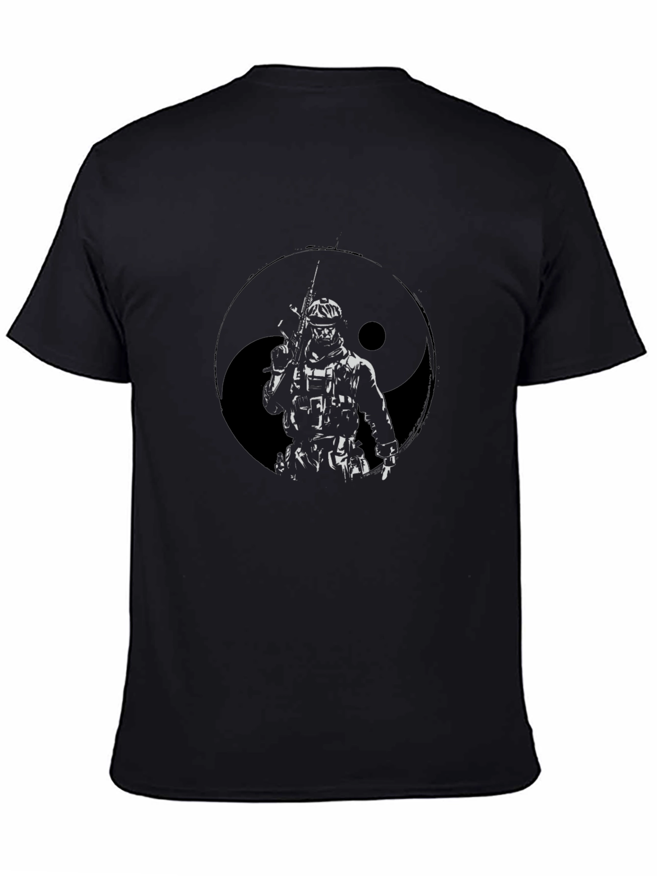 Yin Yang Soldier Graphic Tee - Black