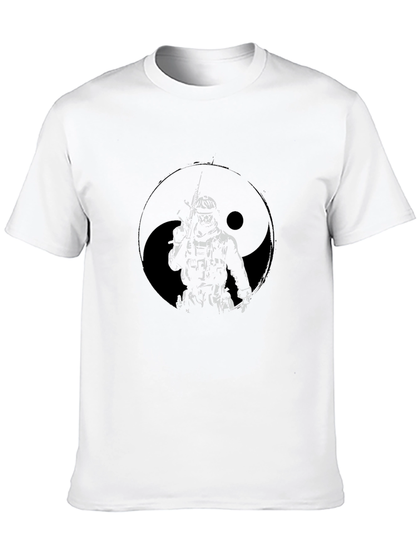 Yin Yang Soldier Graphic Tee - Black