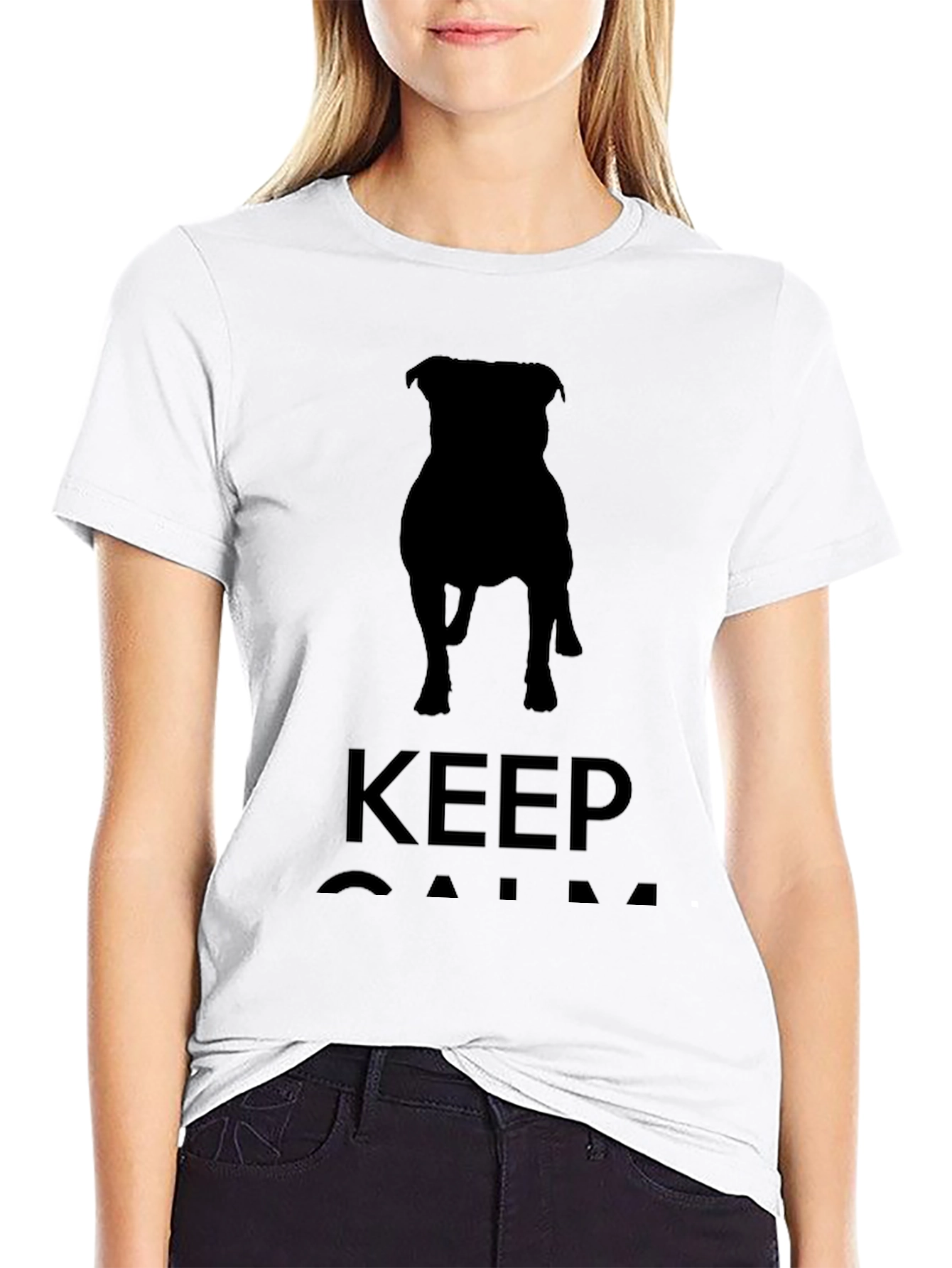 Keep Calm Dog Silhouette T-Shirt