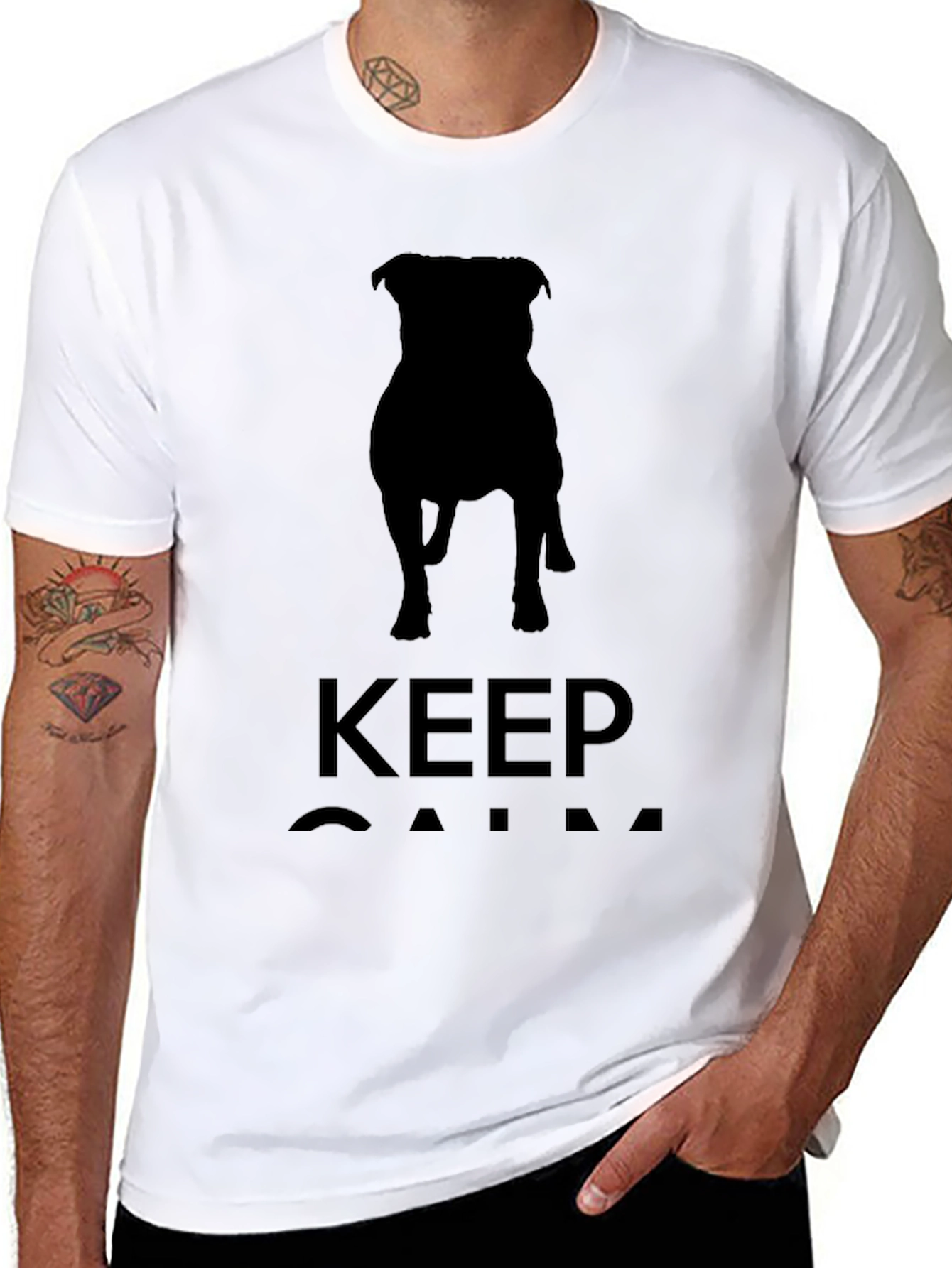 Keep Calm Dog Silhouette T-Shirt