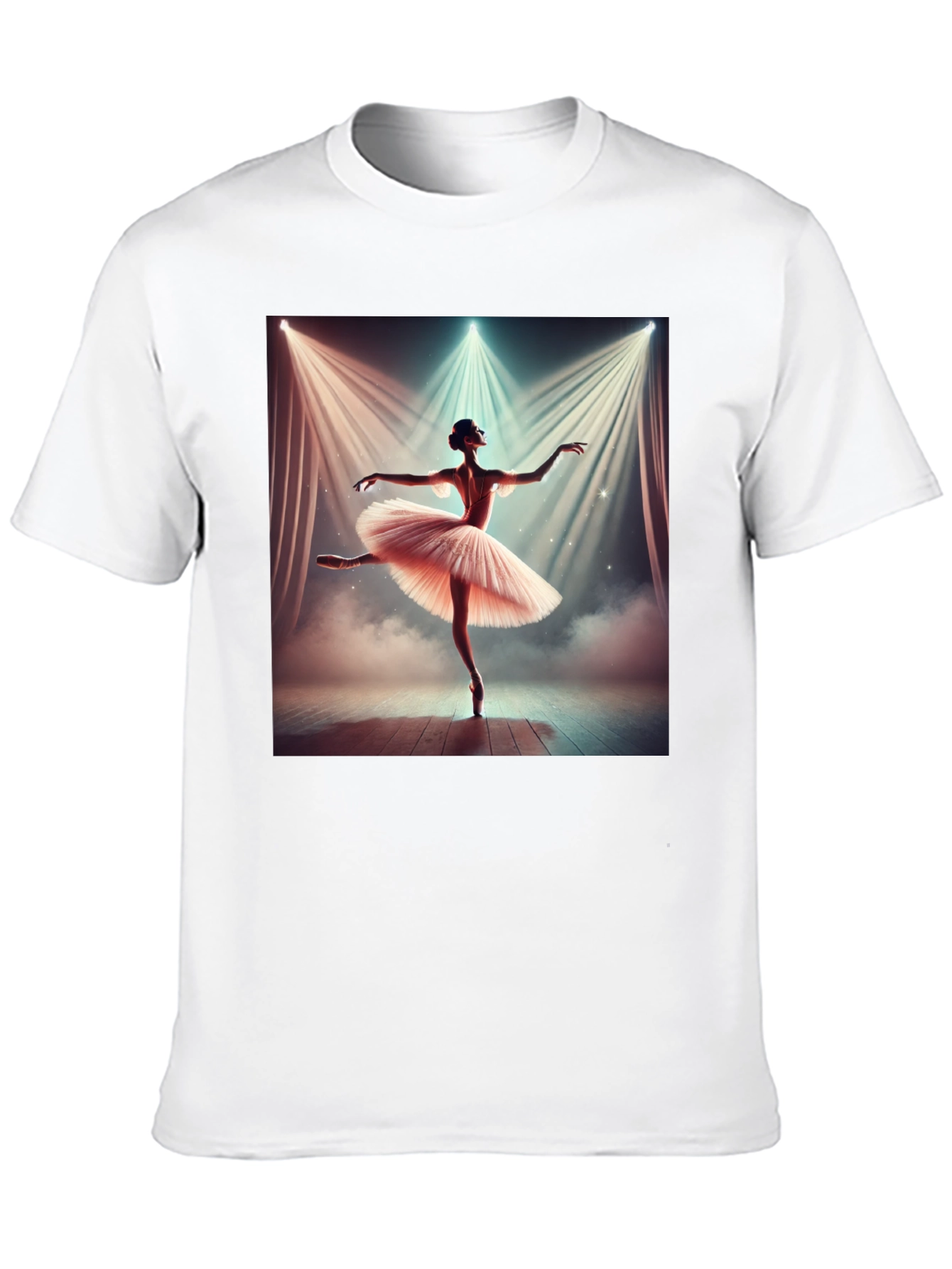 Ballerina Dance Graphic Tee - Elegant Black T-Shirt