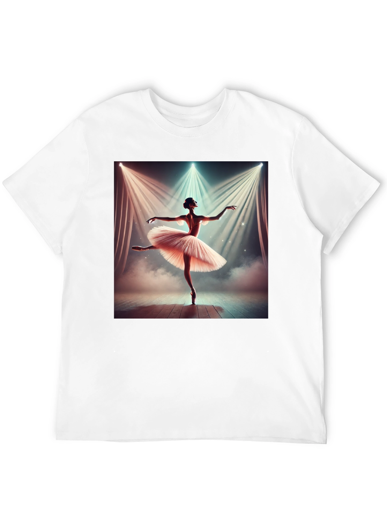 Ballerina Dance Graphic Tee - Elegant Black T-Shirt