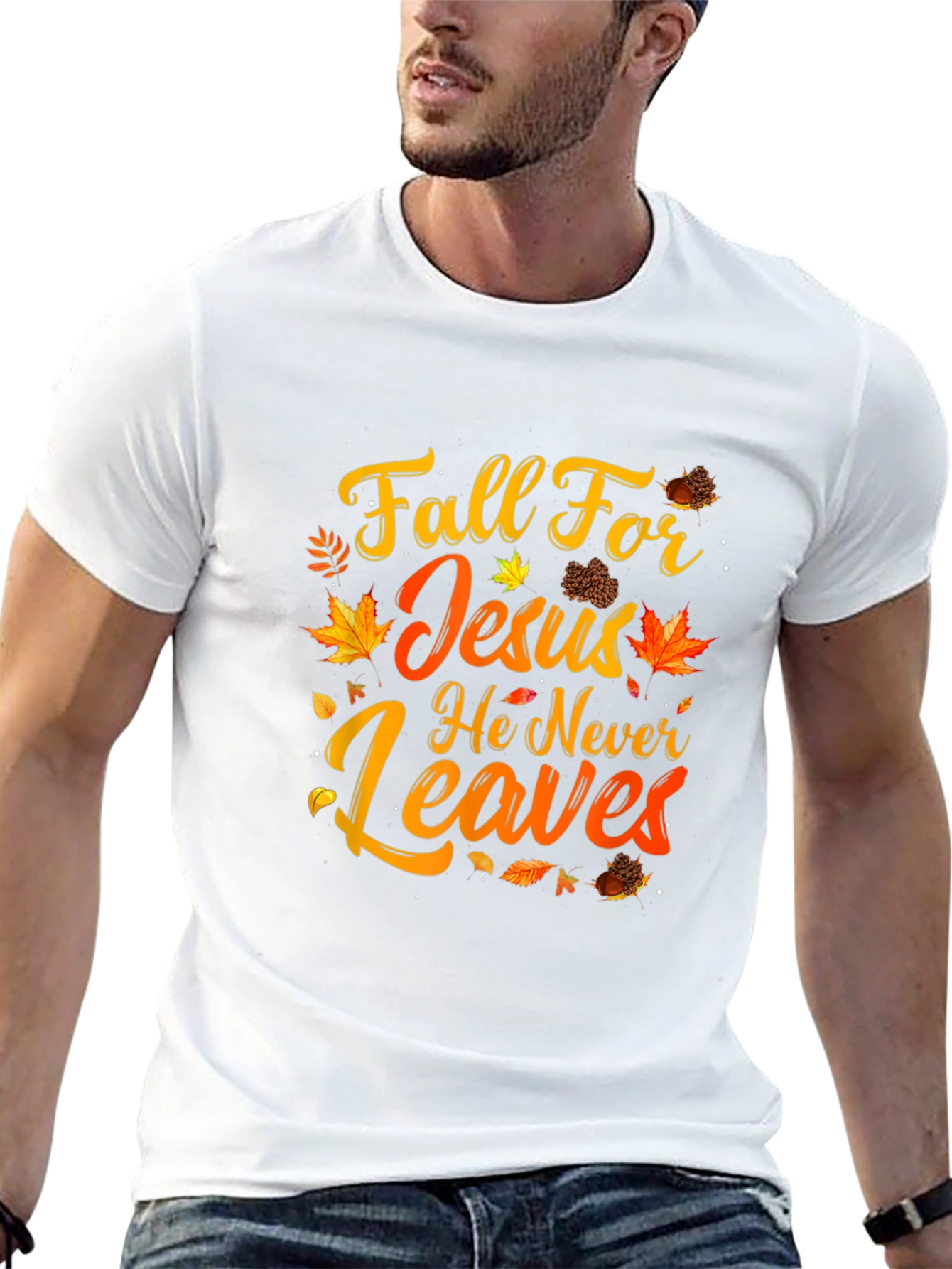 Fall For Jesus T-Shirt Autumn Christian Apparel