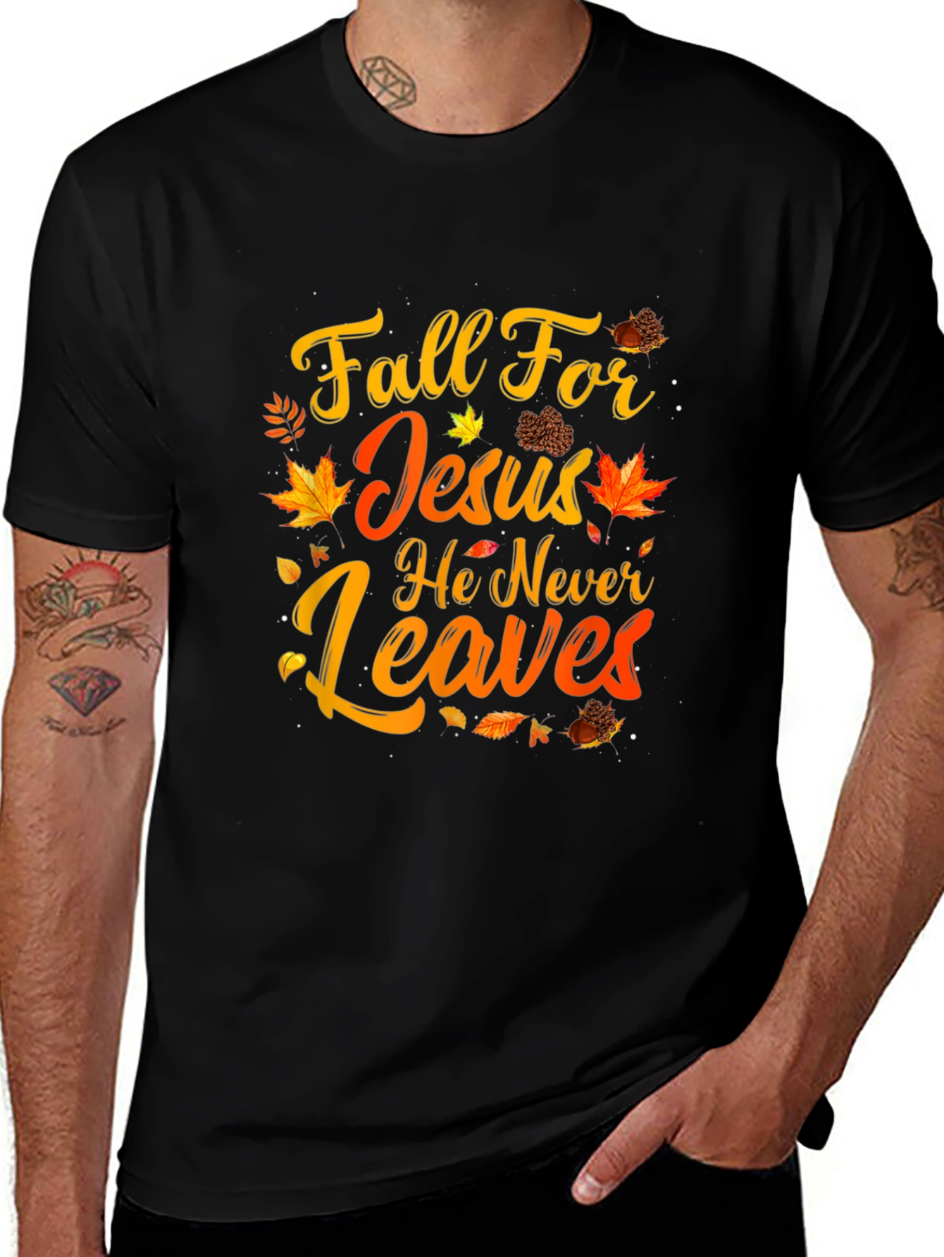 Fall For Jesus T-Shirt Autumn Christian Apparel