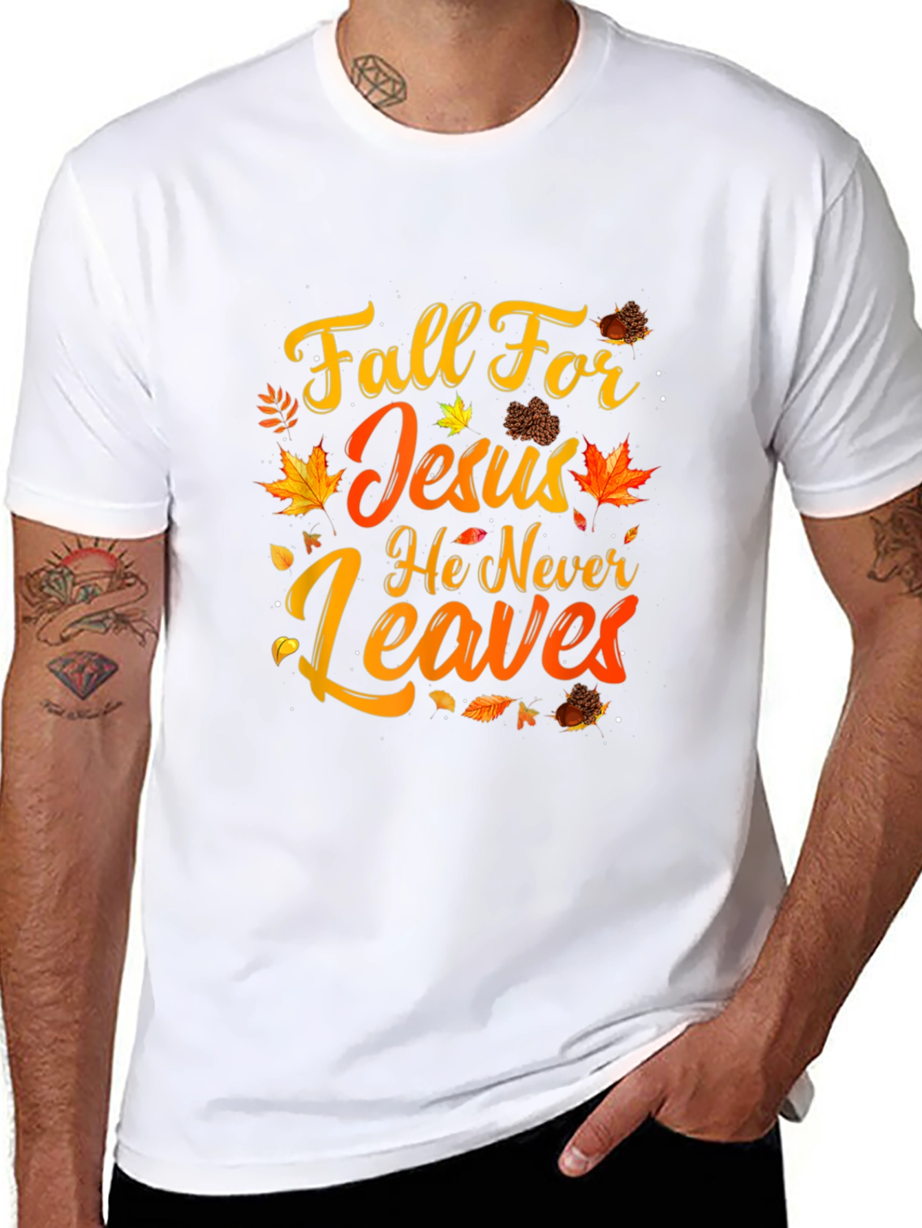 Fall For Jesus T-Shirt Autumn Christian Apparel