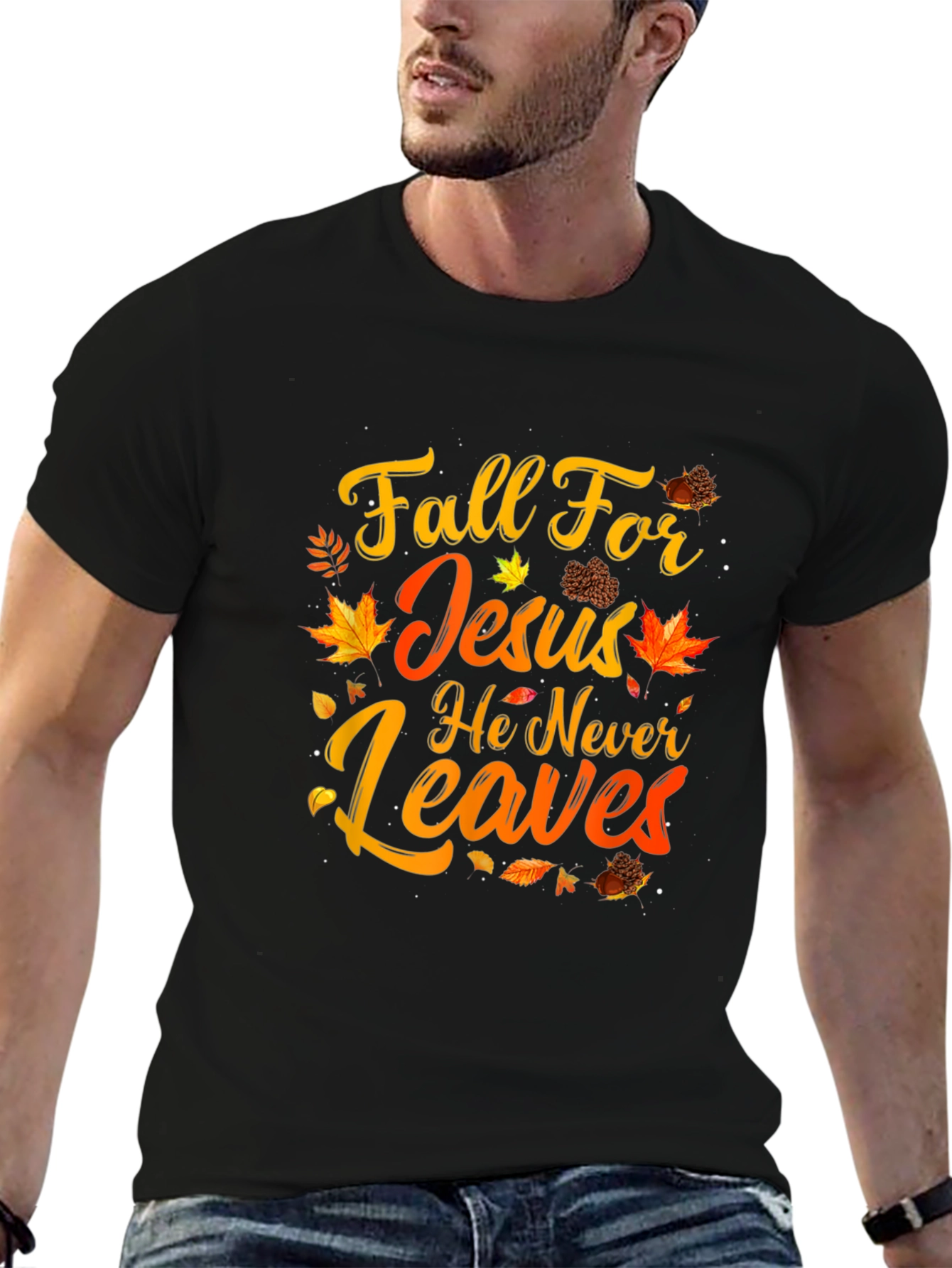 Fall For Jesus T-Shirt Autumn Christian Apparel