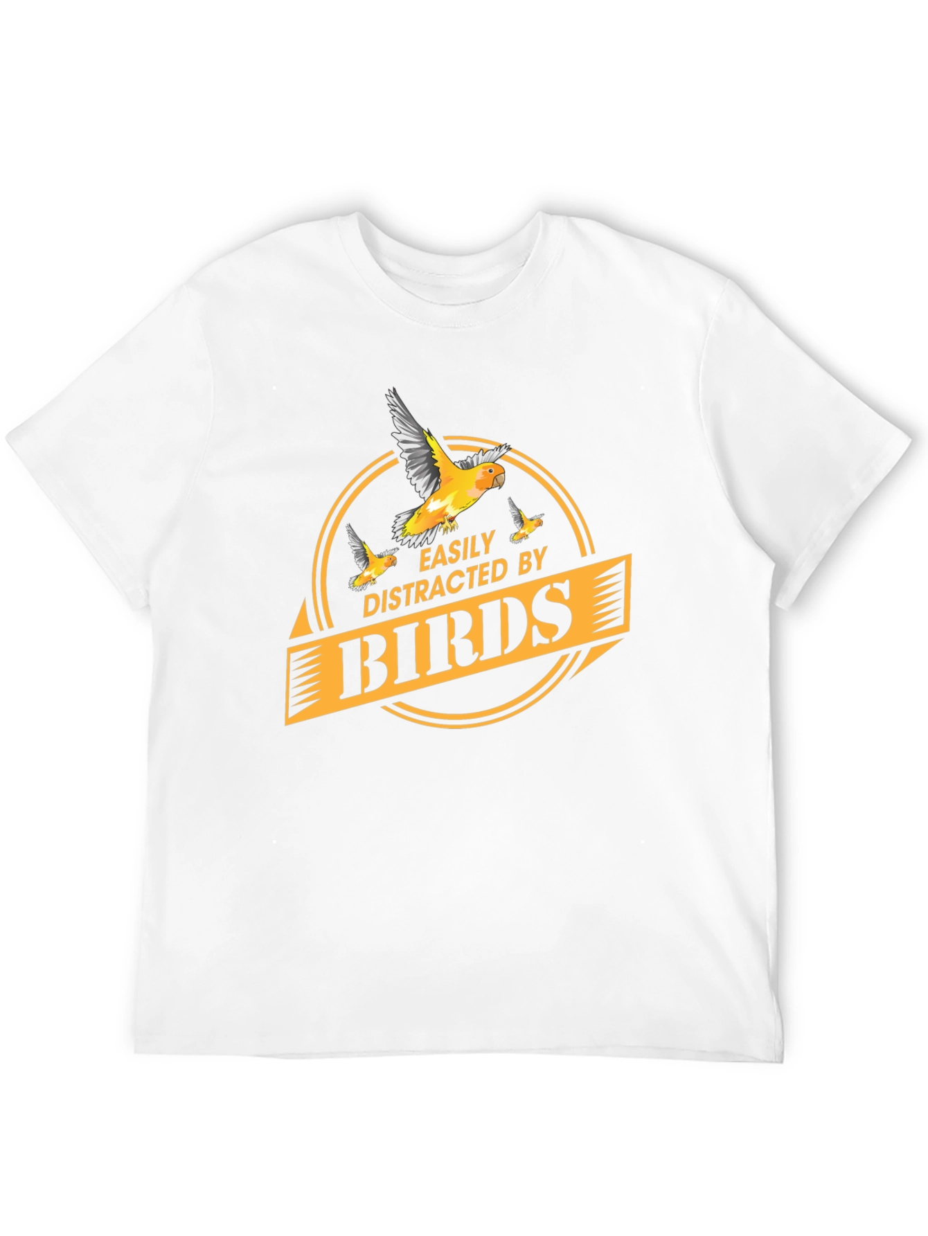 Easily Distracted By Birds Black T-Shirt