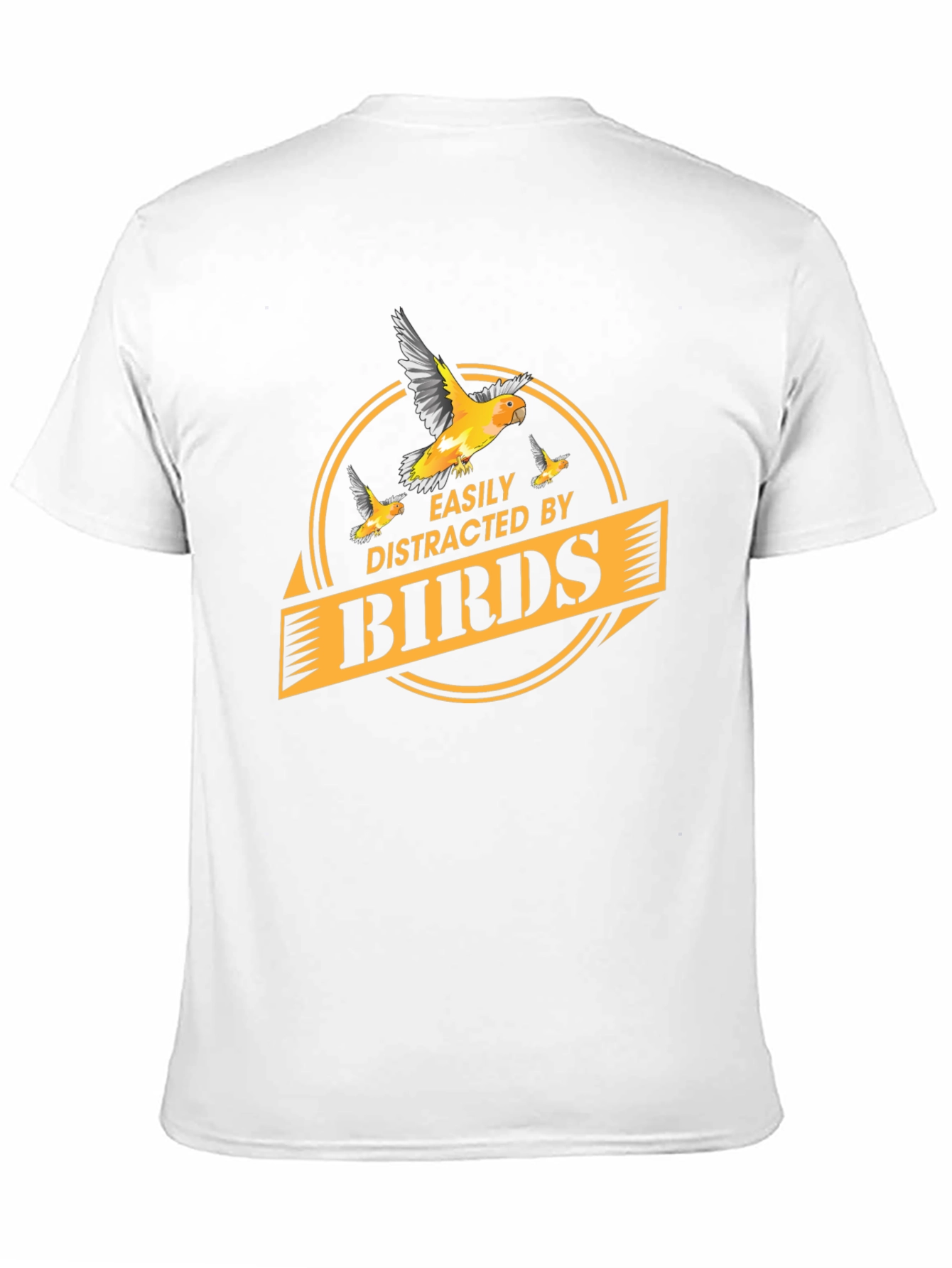 Easily Distracted By Birds Black T-Shirt