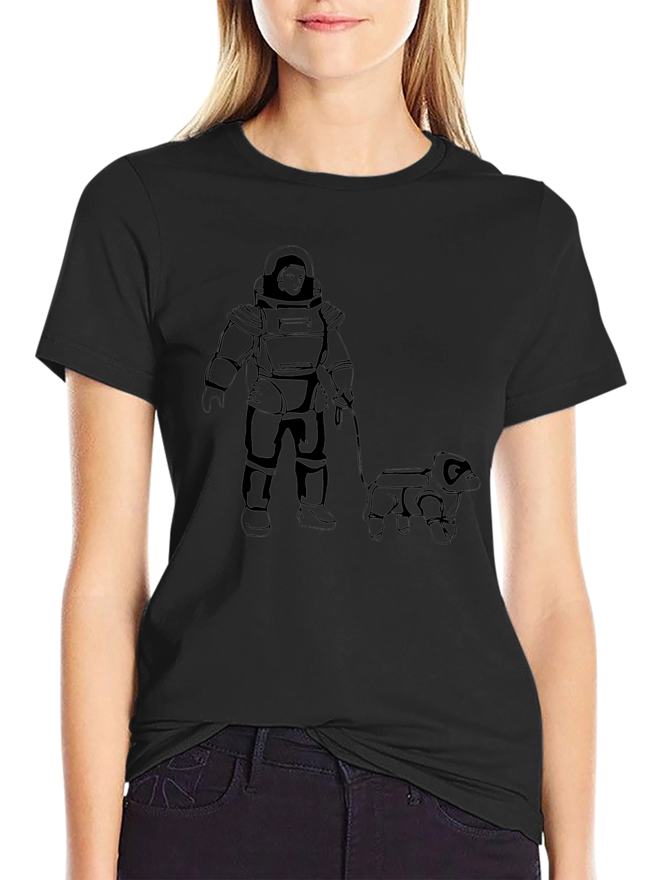 Astronaut Dog Walker T-Shirt