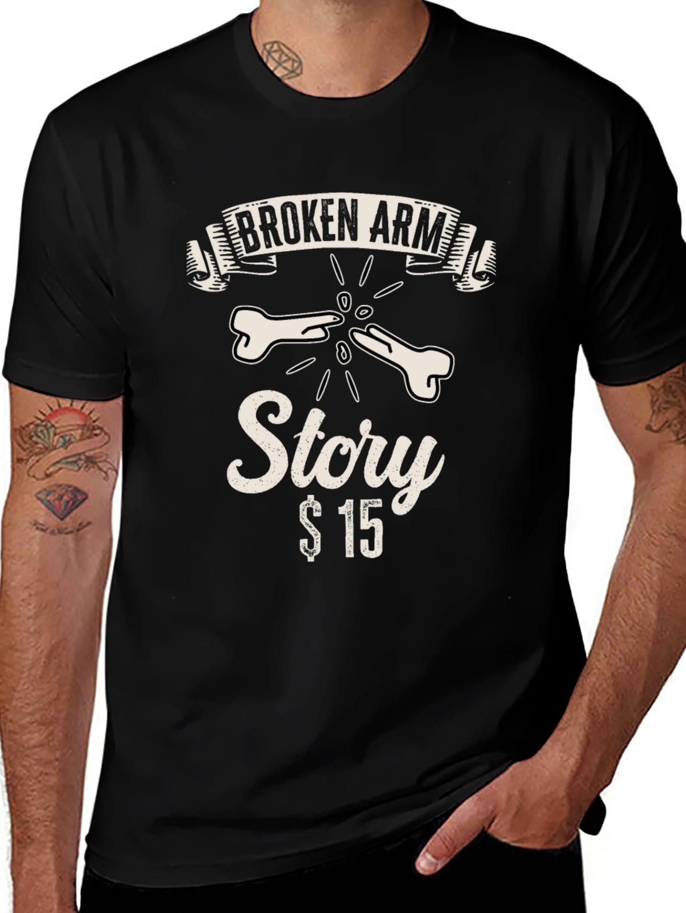 Broken Arm Story T-Shirt - Funny Graphic Tee
