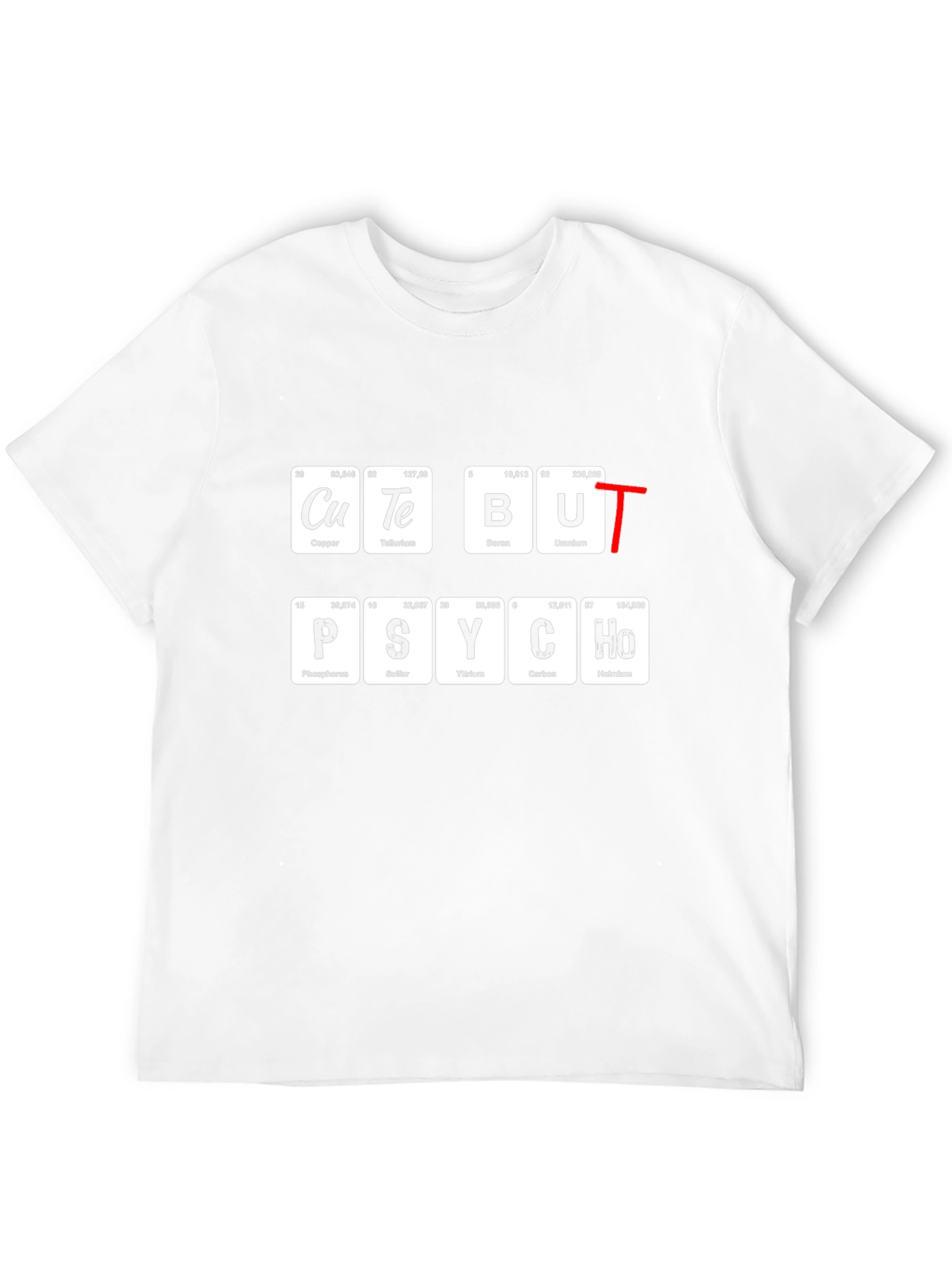 Cute But Psycho Periodic Table Black T-Shirt