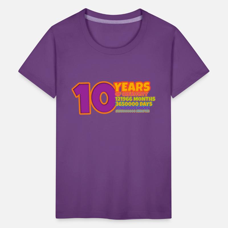 10 Years of Creativity Kid T Shirt Birthday