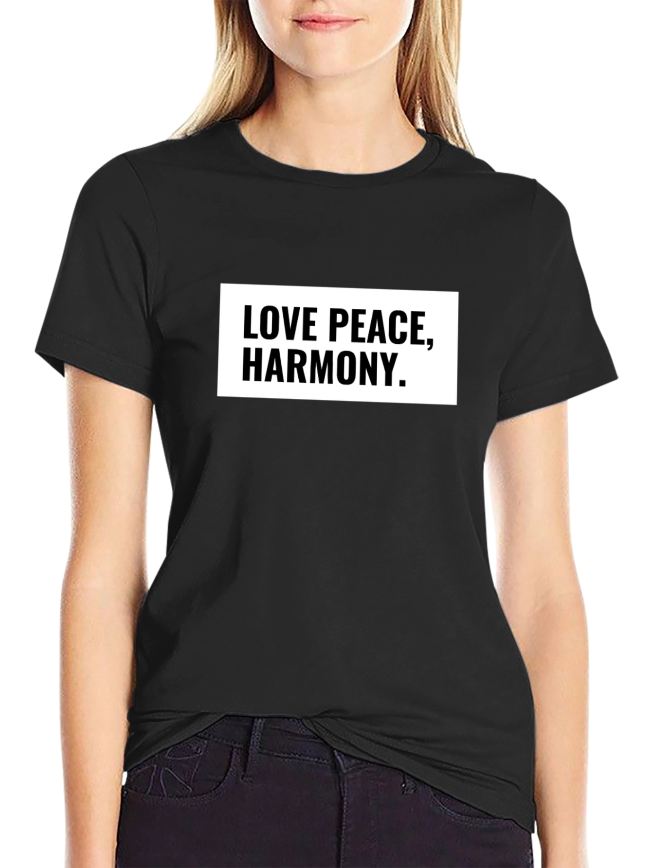 Love Peace Harmony Graphic Tee - Black