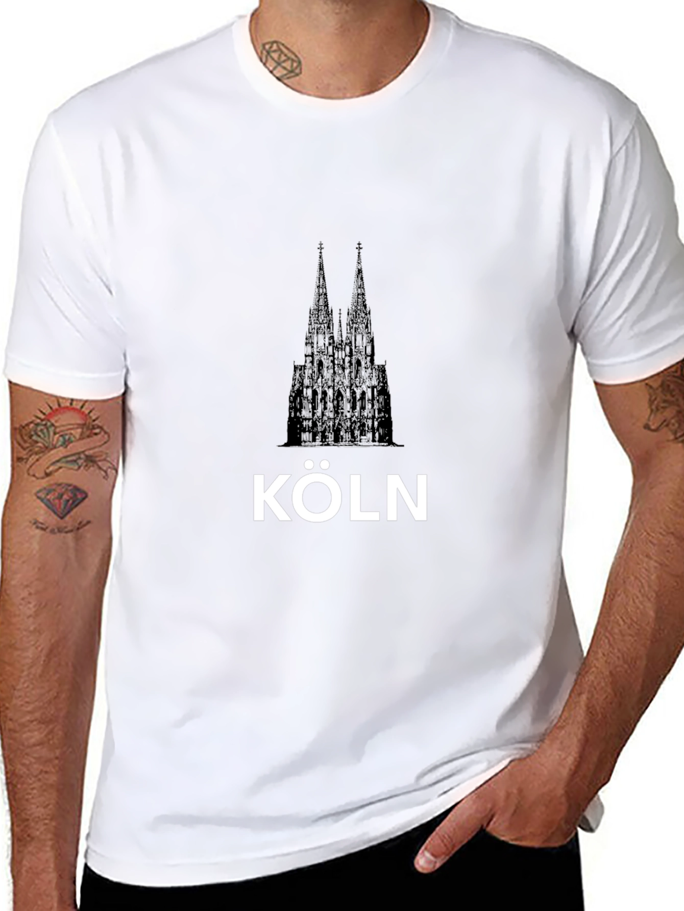 Köln Cathedral Black Graphic Tee - City Pride