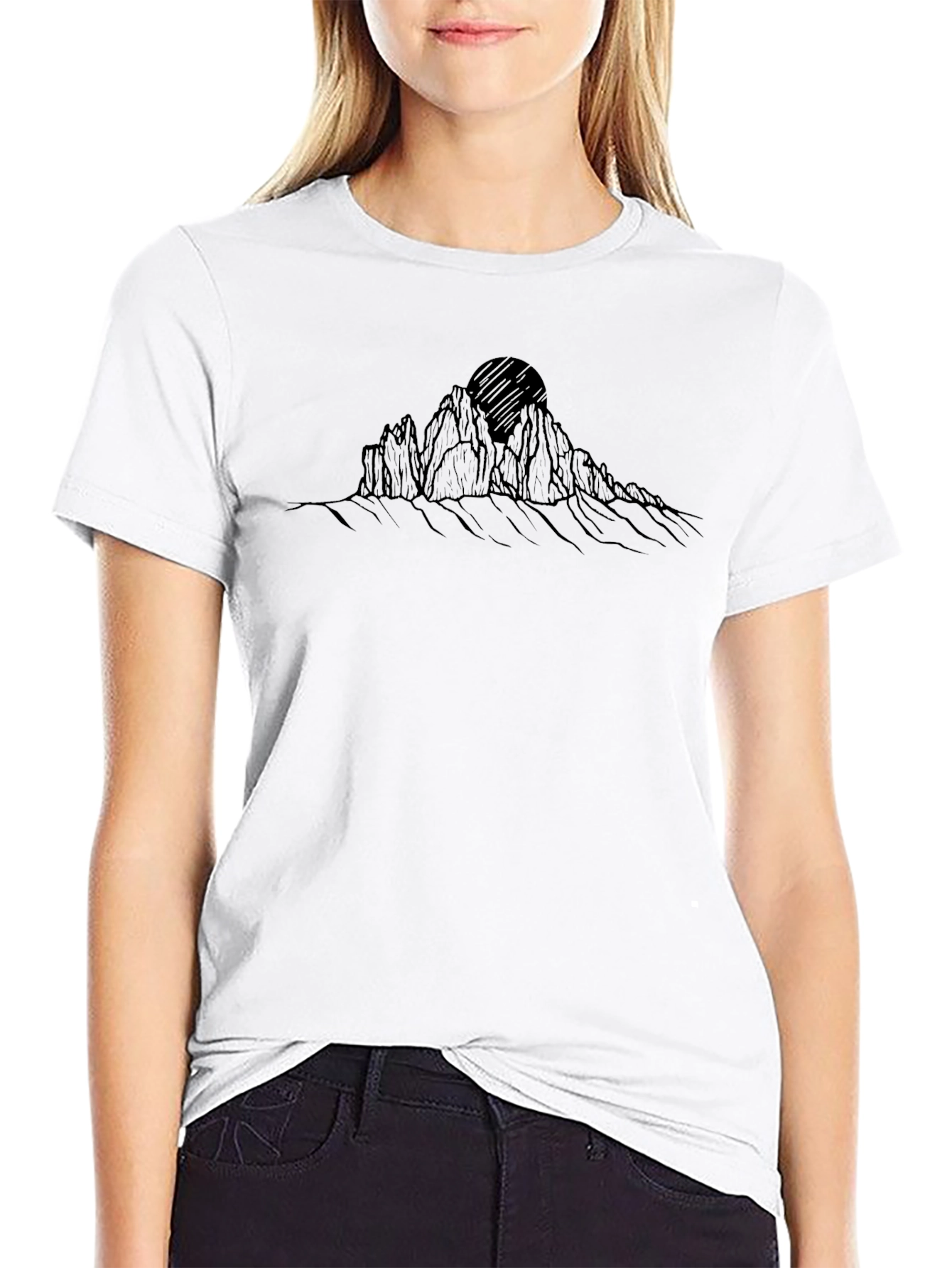 Mens Black Mountain Graphic Tee