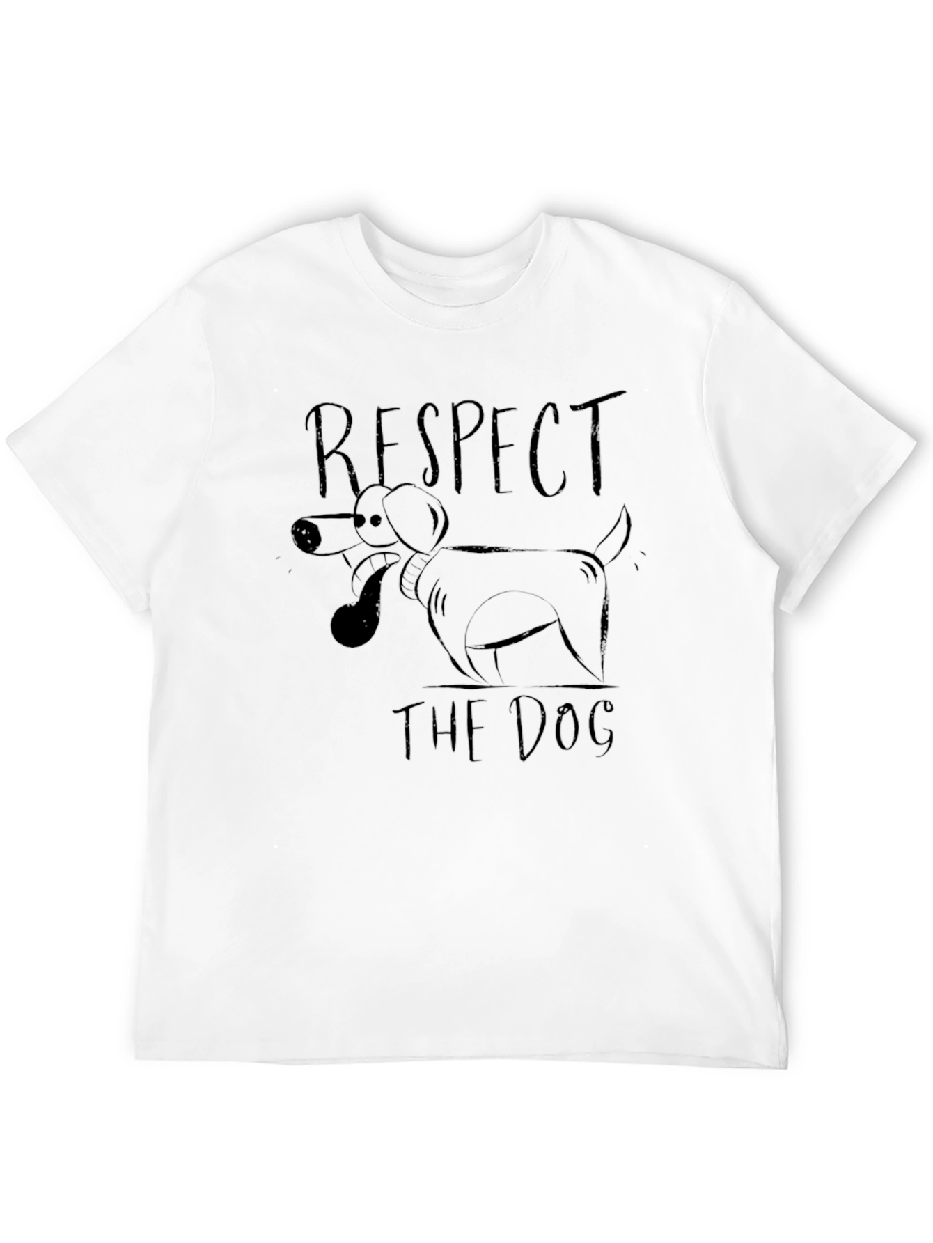 Respect the Dog Black Graphic T-Shirt