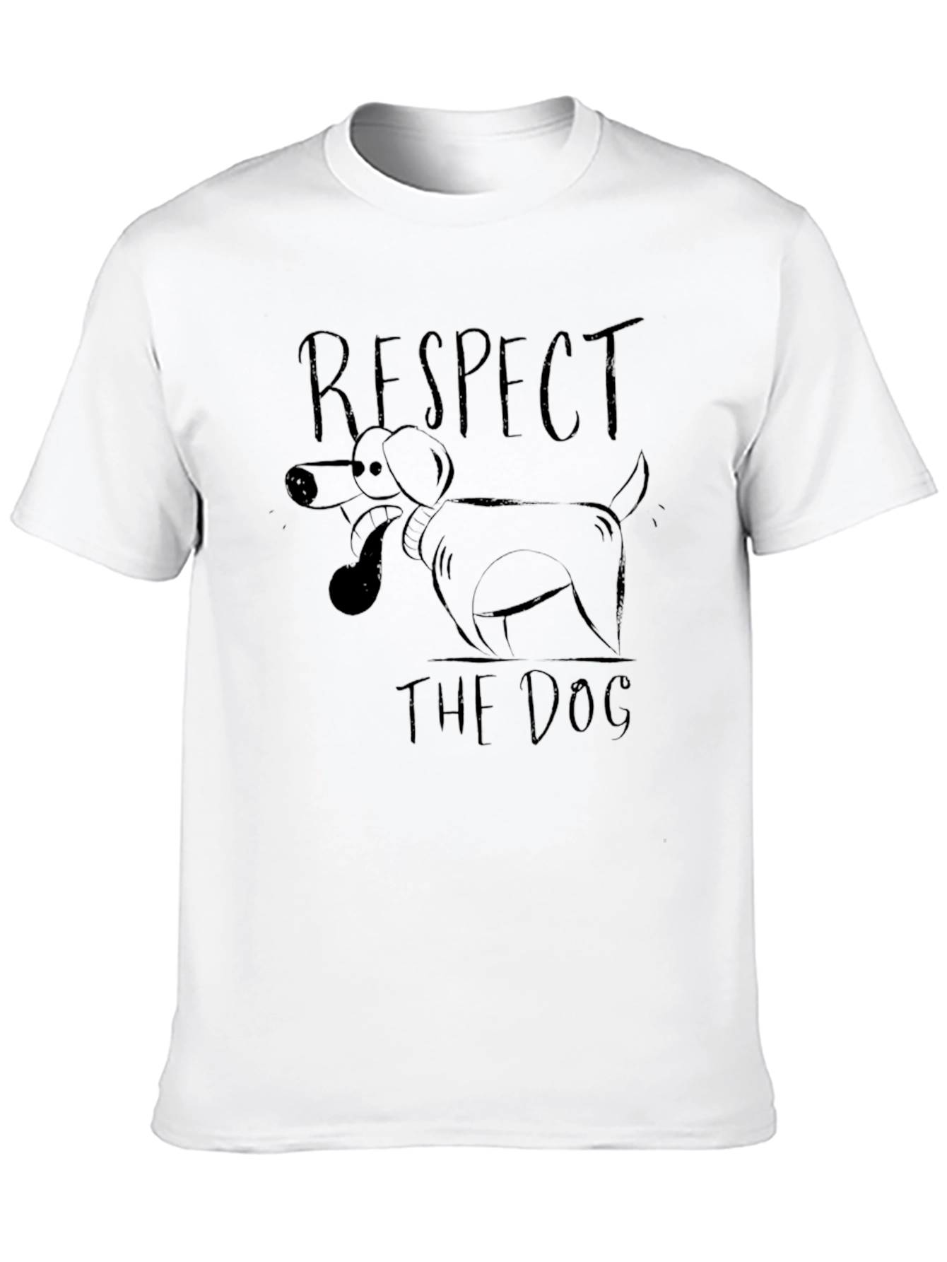Respect the Dog Black Graphic T-Shirt