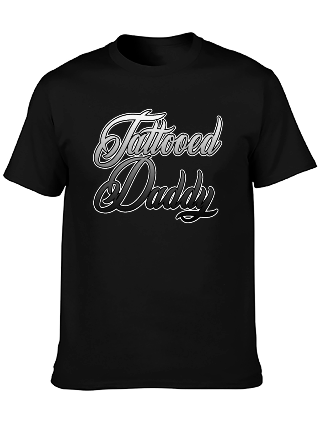 Tattooed Daddy Graphic Print Black T-Shirt