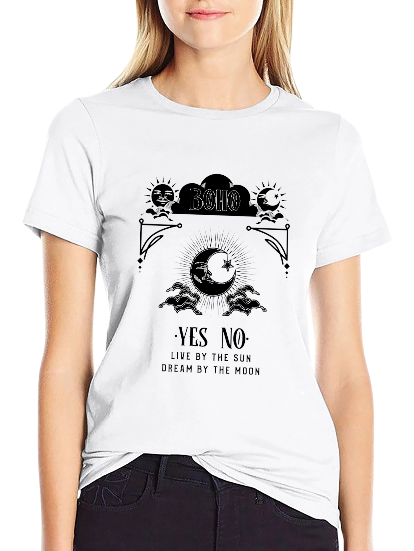 Boho Sun and Moon Graphic Tee